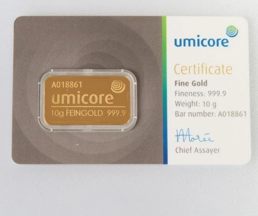 10 grams - Gold .999 - Umicore, Belgium