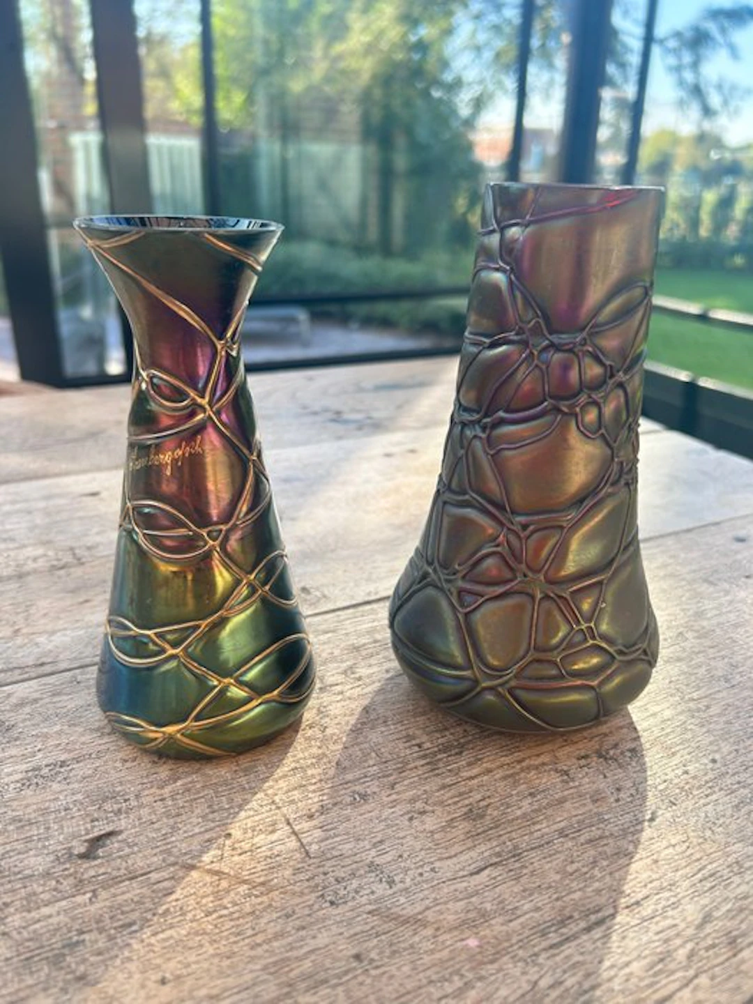 Pallme König & Habel - Vase (2) - Glass - Art Nouveau (Jugendstil)