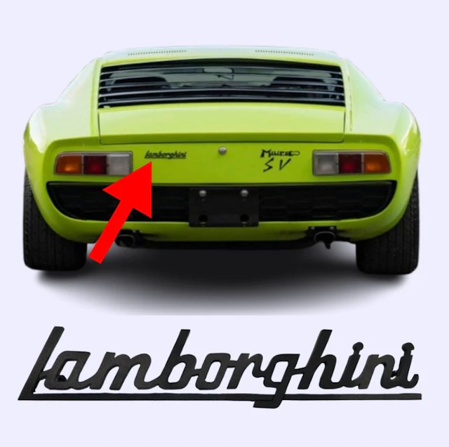 Lamborghini script for Miura (Black) Original Rear script...