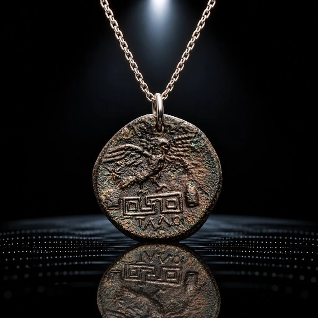 Ancient Greek Bronze “Athena & the Sacred Eagle” — Symbols of Divine Protection