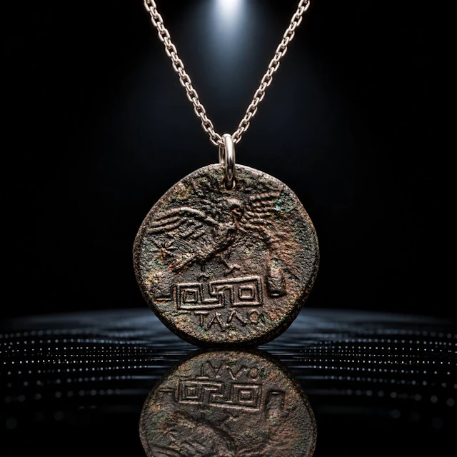 Ancient Greek Bronze “Athena & the Sacred Eagle” — Symbols of Divine Protection