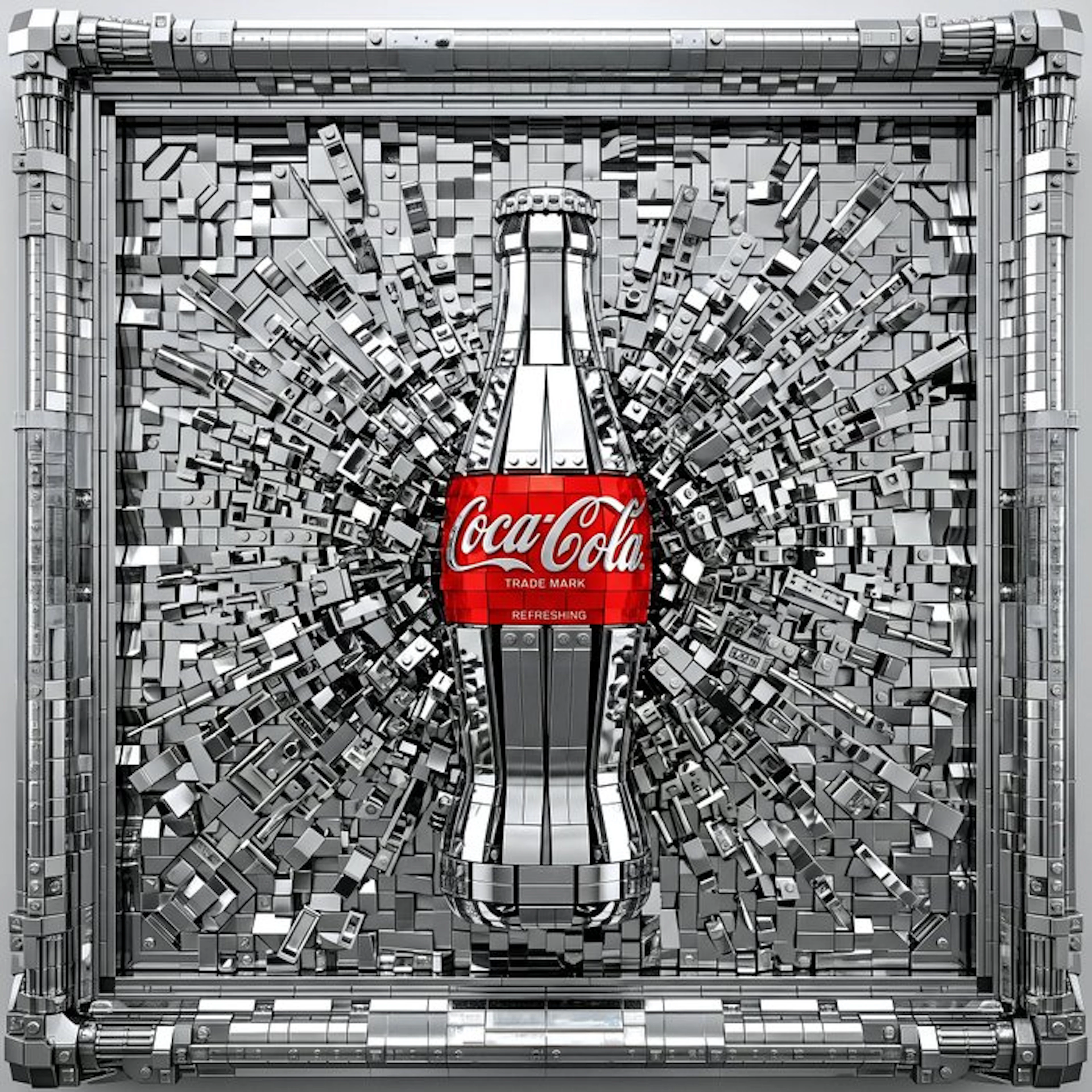 Artxlife - Chrome Coca Cola Lego Explosion