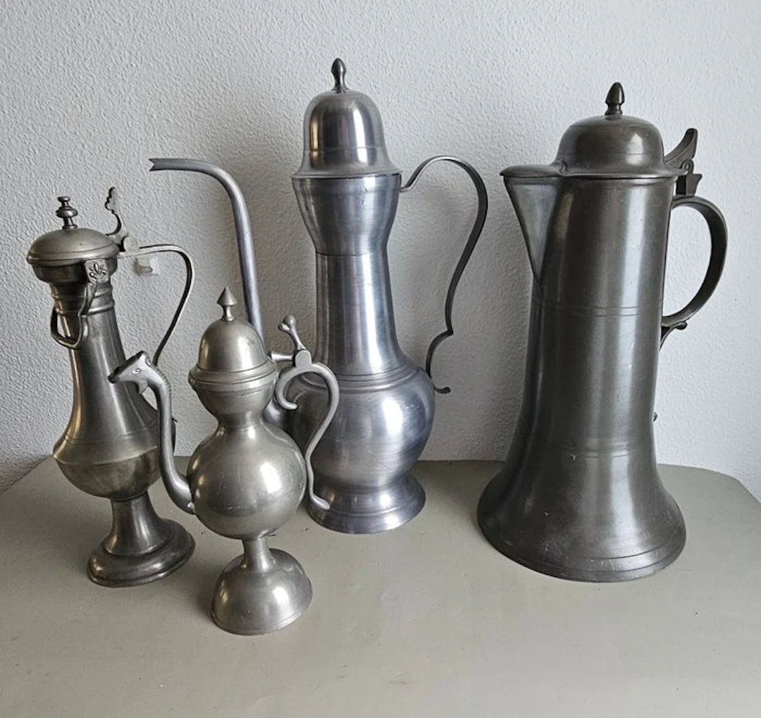 Can (4) - Tin - 4 tin pouring jugs.