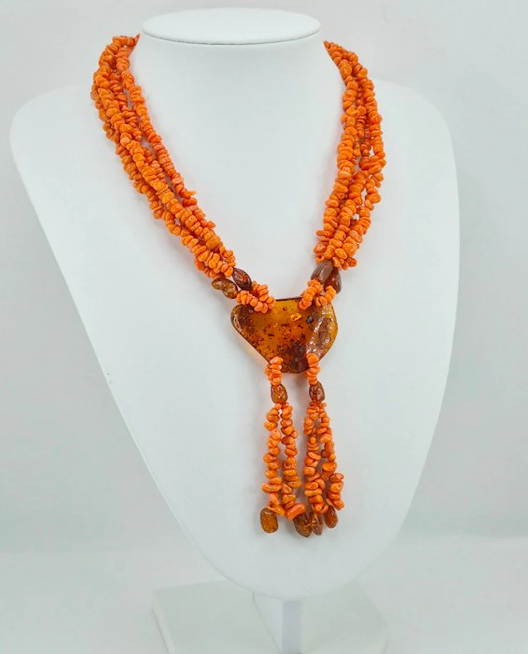 Coral - Silver, Gold-plated - Necklace - Corallo Sciacca and Ambra