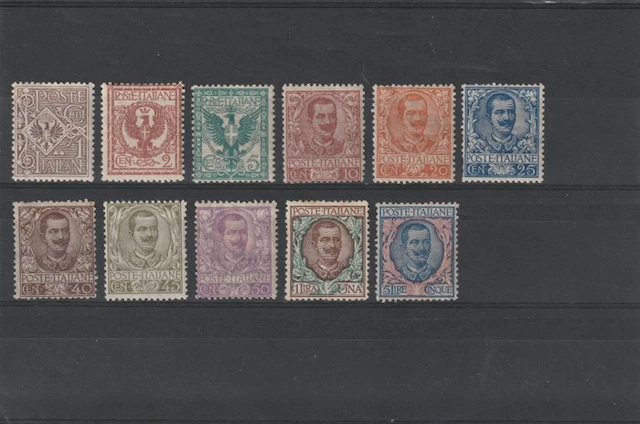 Italy Kingdom - Floreale - Ordinary Series 1901 - 11 stamps