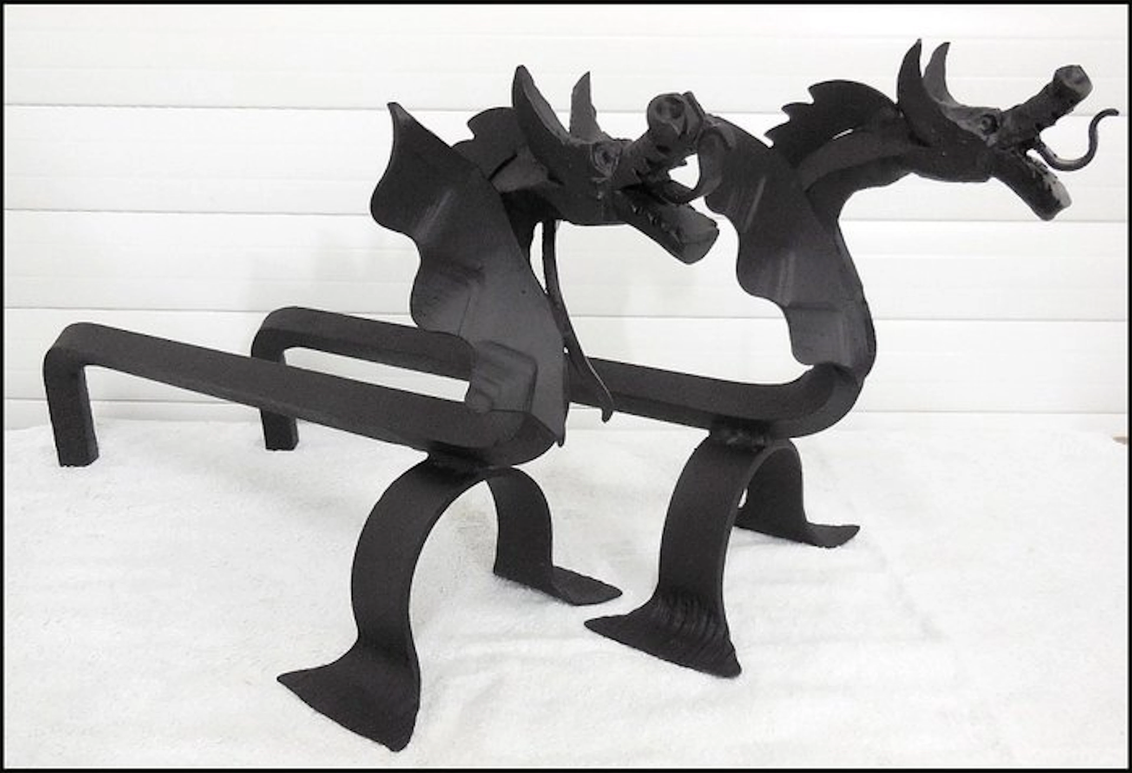 Fireplace accessory - Wrought iron - Ancient Dragon Andirons