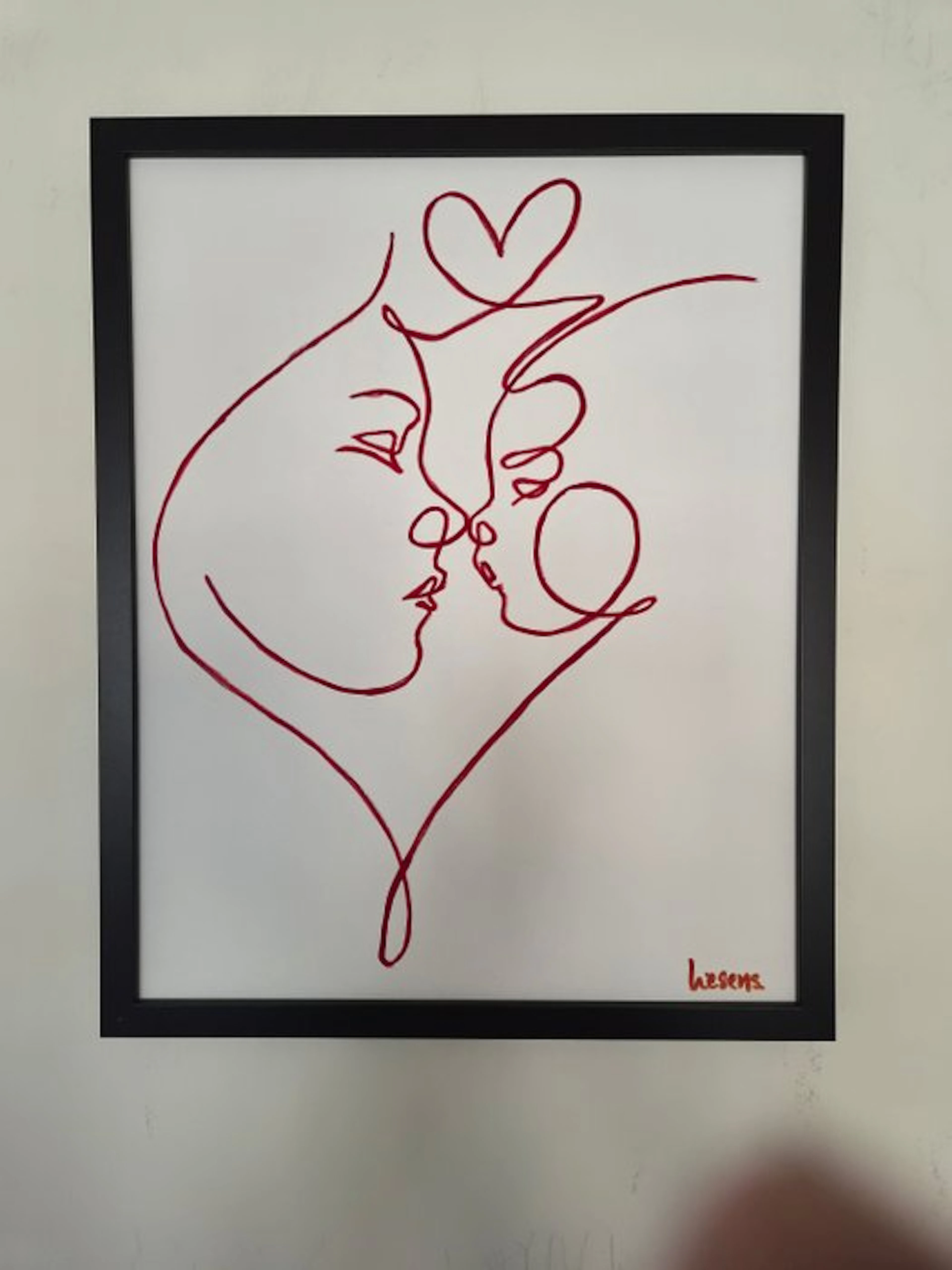 Liesens - "Be My Baby" (Handpainted on white canvas met lijst)