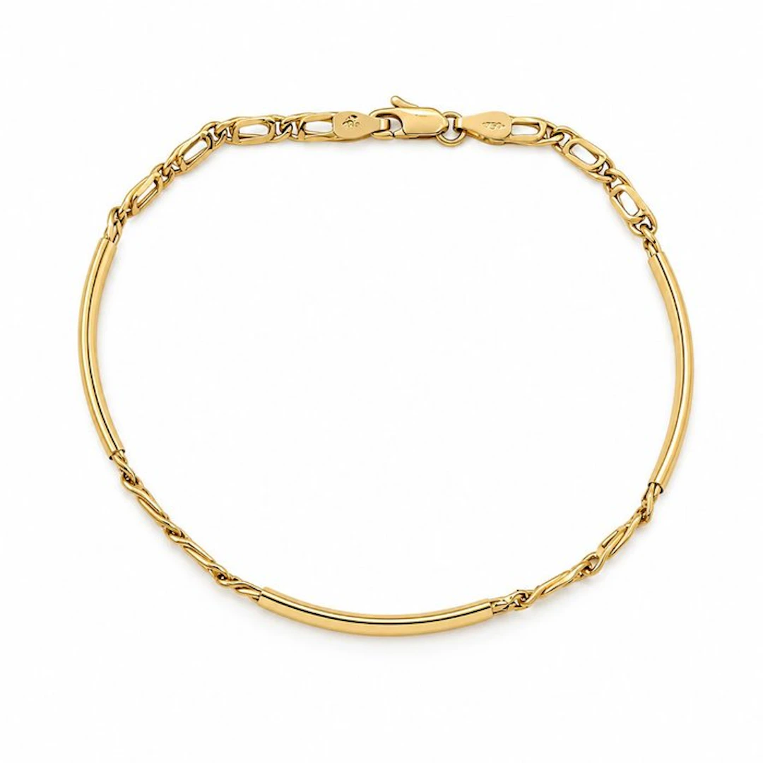 Bracelet - 18 kt. Yellow gold - Made in Italy - Handmade