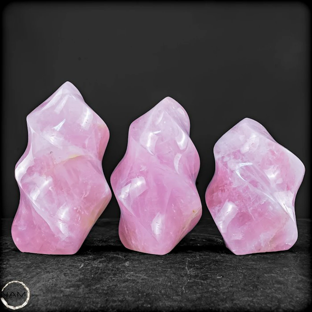 Rose Quartz Flame Set – Soft elegance in delicate pink tones.- 2242.13 g - (3)