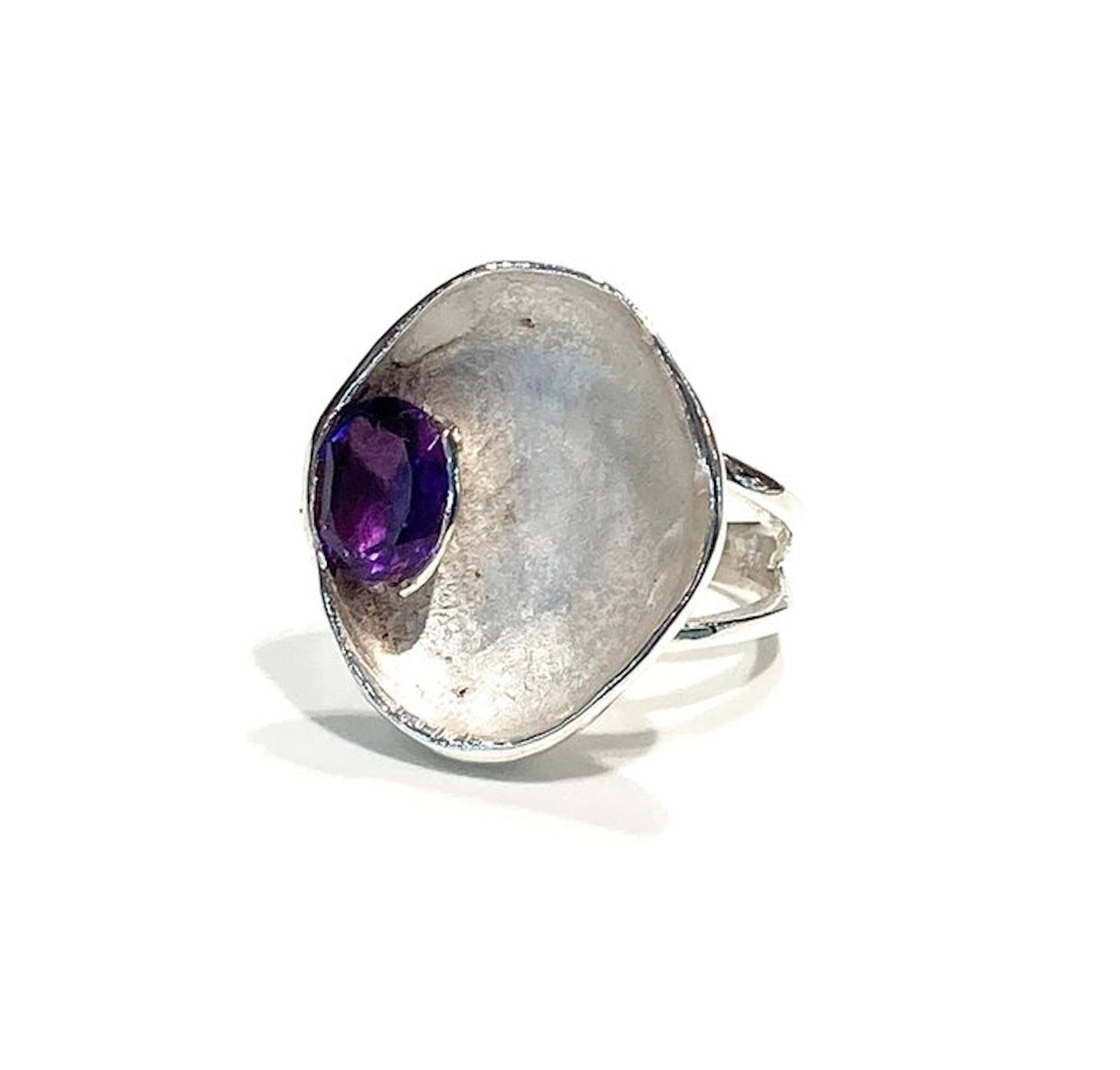 No reserve price - Ring Silver Amethyst