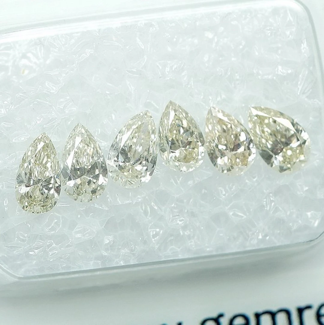 6 pcs Diamond (Natural) - 1.12 ct - Pear - J, M - VS1 - Gem Report