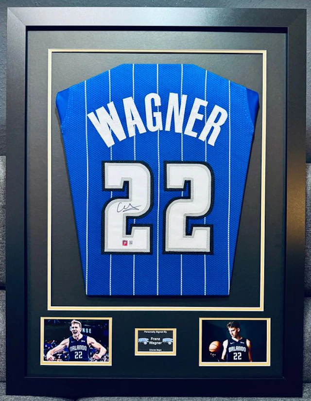 Orlando Magic - NBA - Franz Wagner - Signed custom jersey / luxury frame / PA
