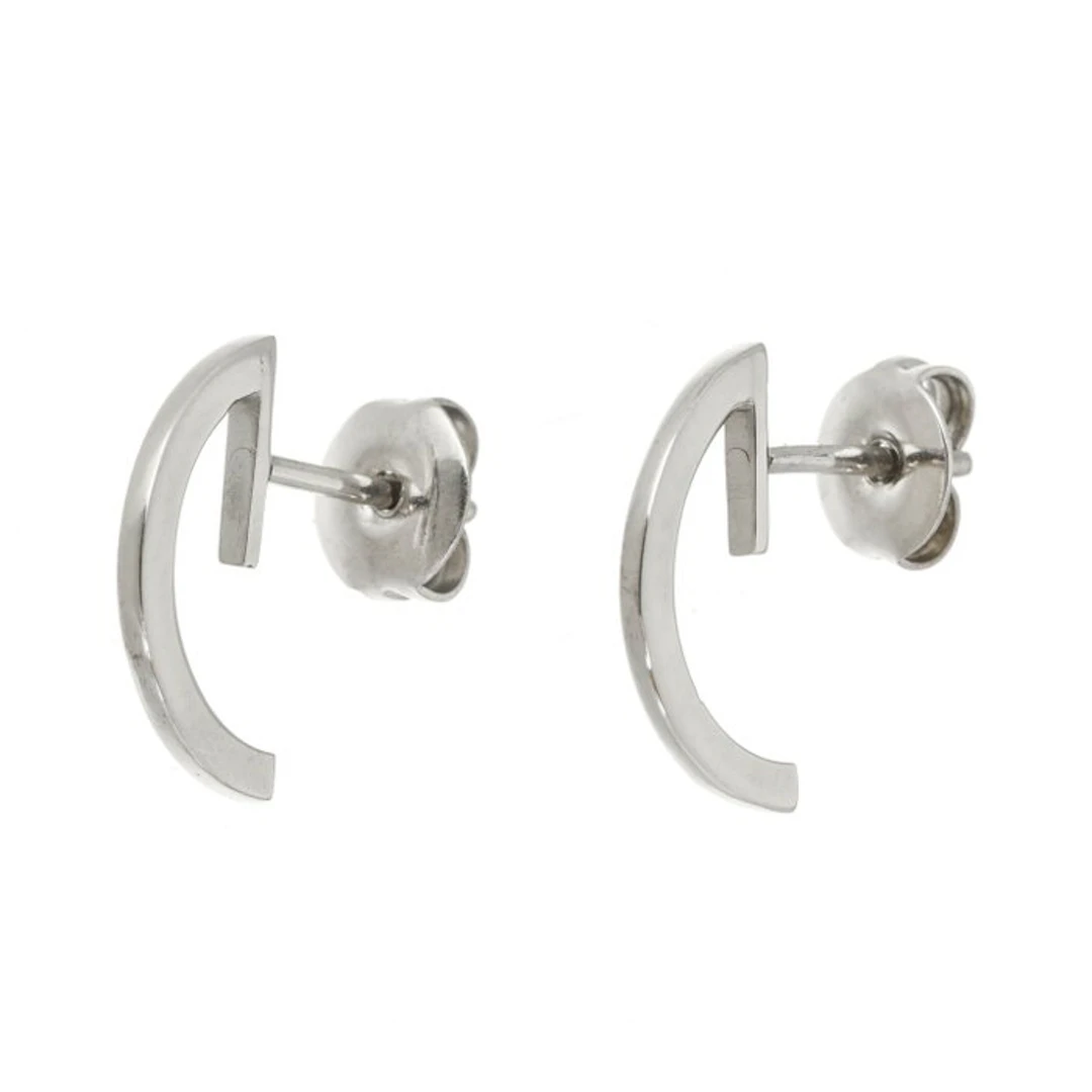 Stud earrings - 18 kt. White gold