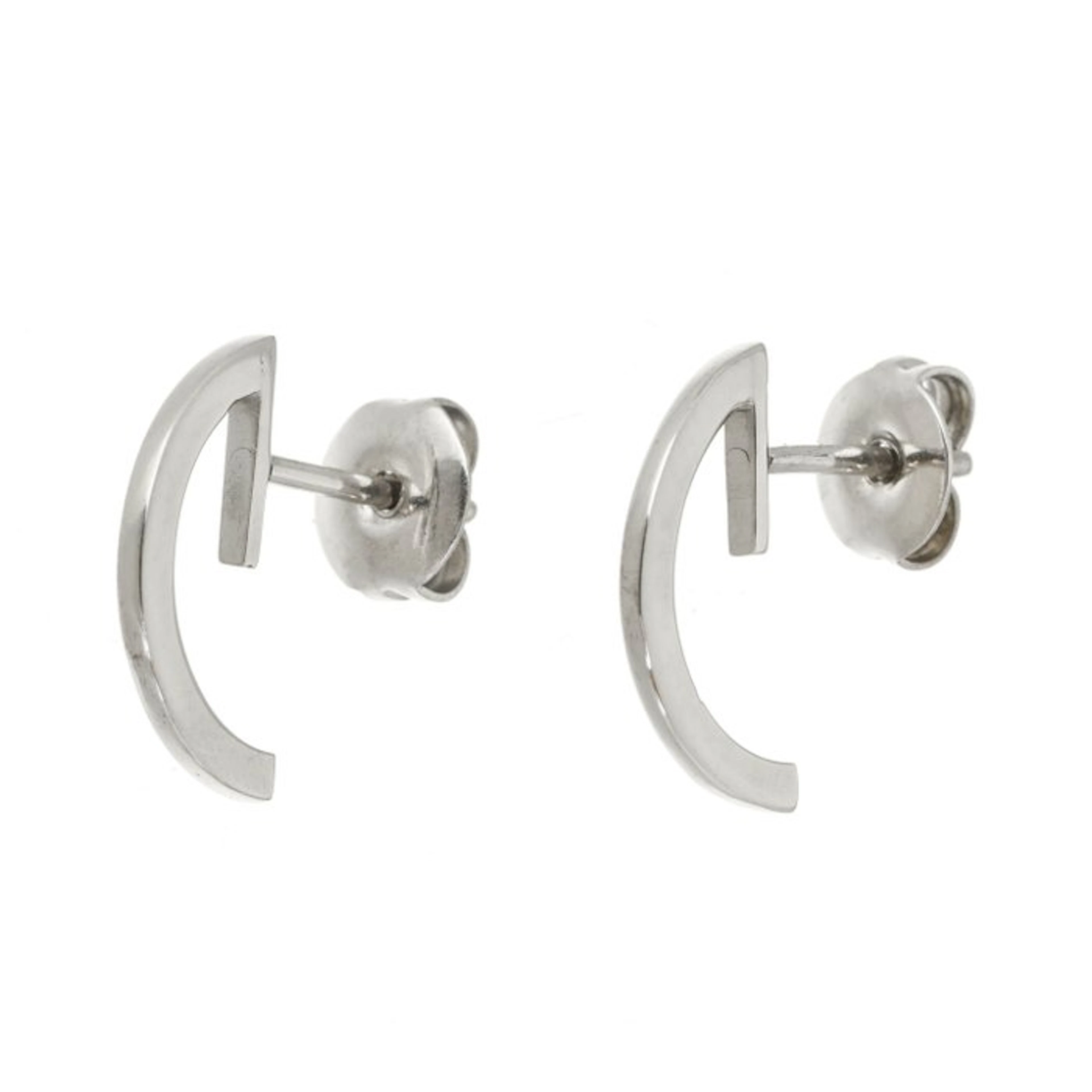 Stud earrings - 18 kt. White gold