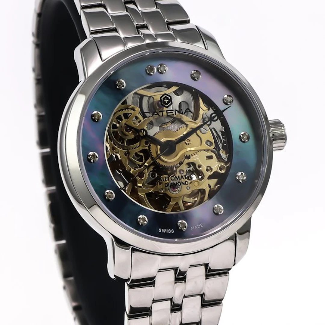 Catena - Skeleton Automatic Diamond Swiss Watch...