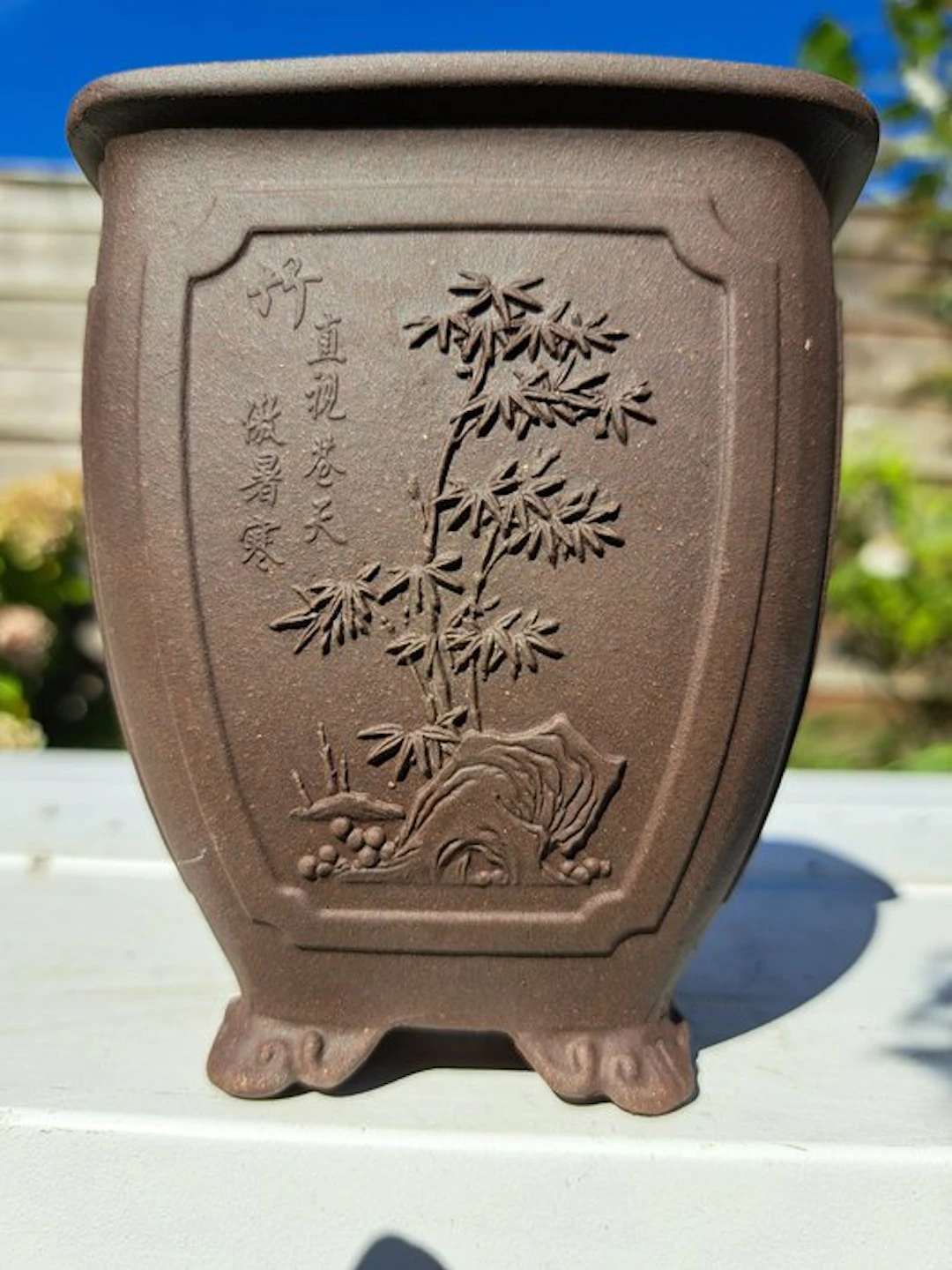 Yixing Bonsai Bowl - 9x9x11 cm - Unglazed - Height (Tree)...