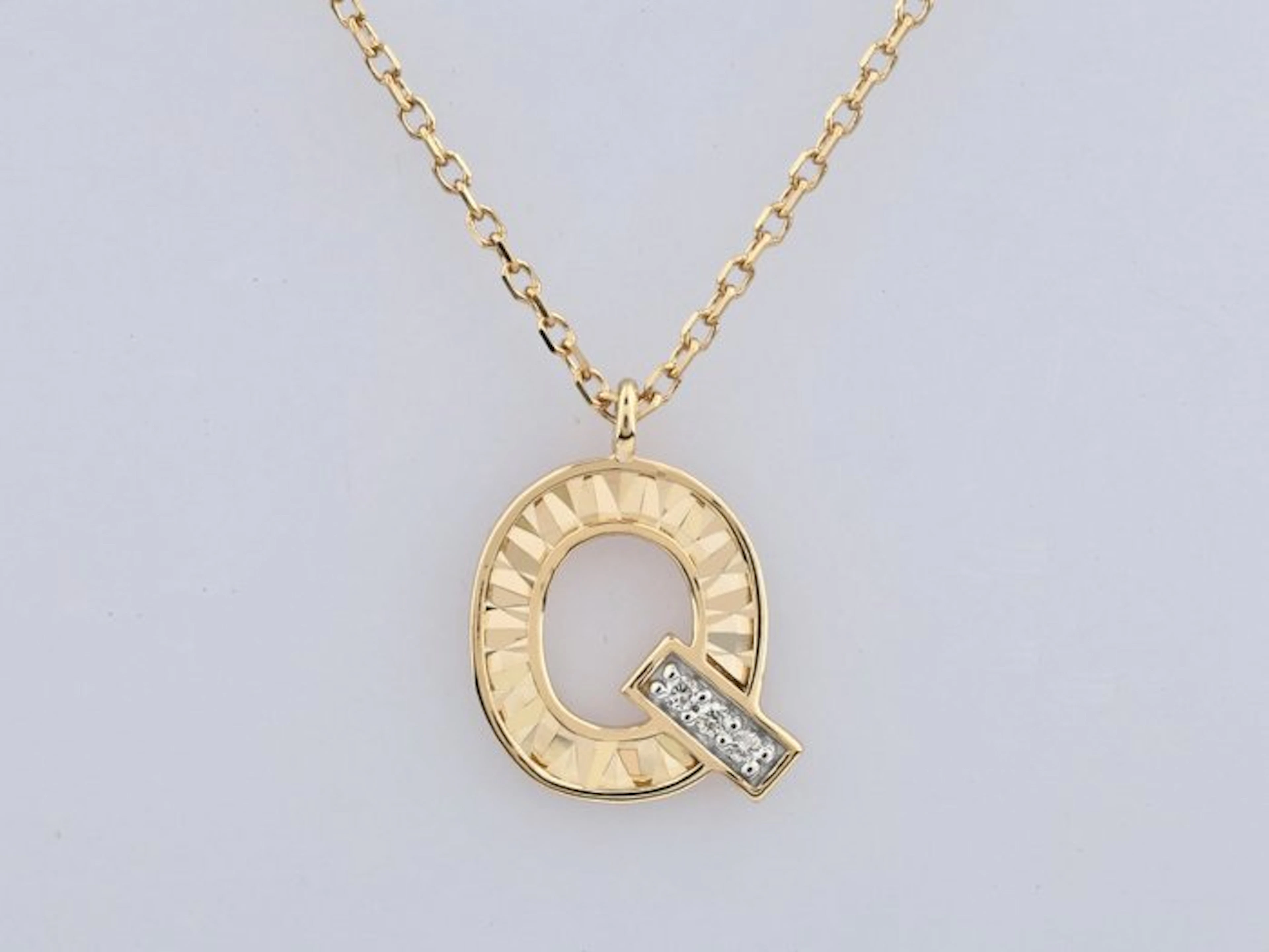 Necklace with pendant - 14 kt. Yellow gold - 0.01ct. tw. Diamond (Natural)