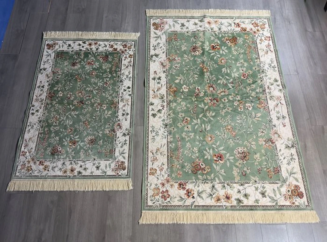 Floral all-over design - Rug - 196 cm - 133 cm - Set