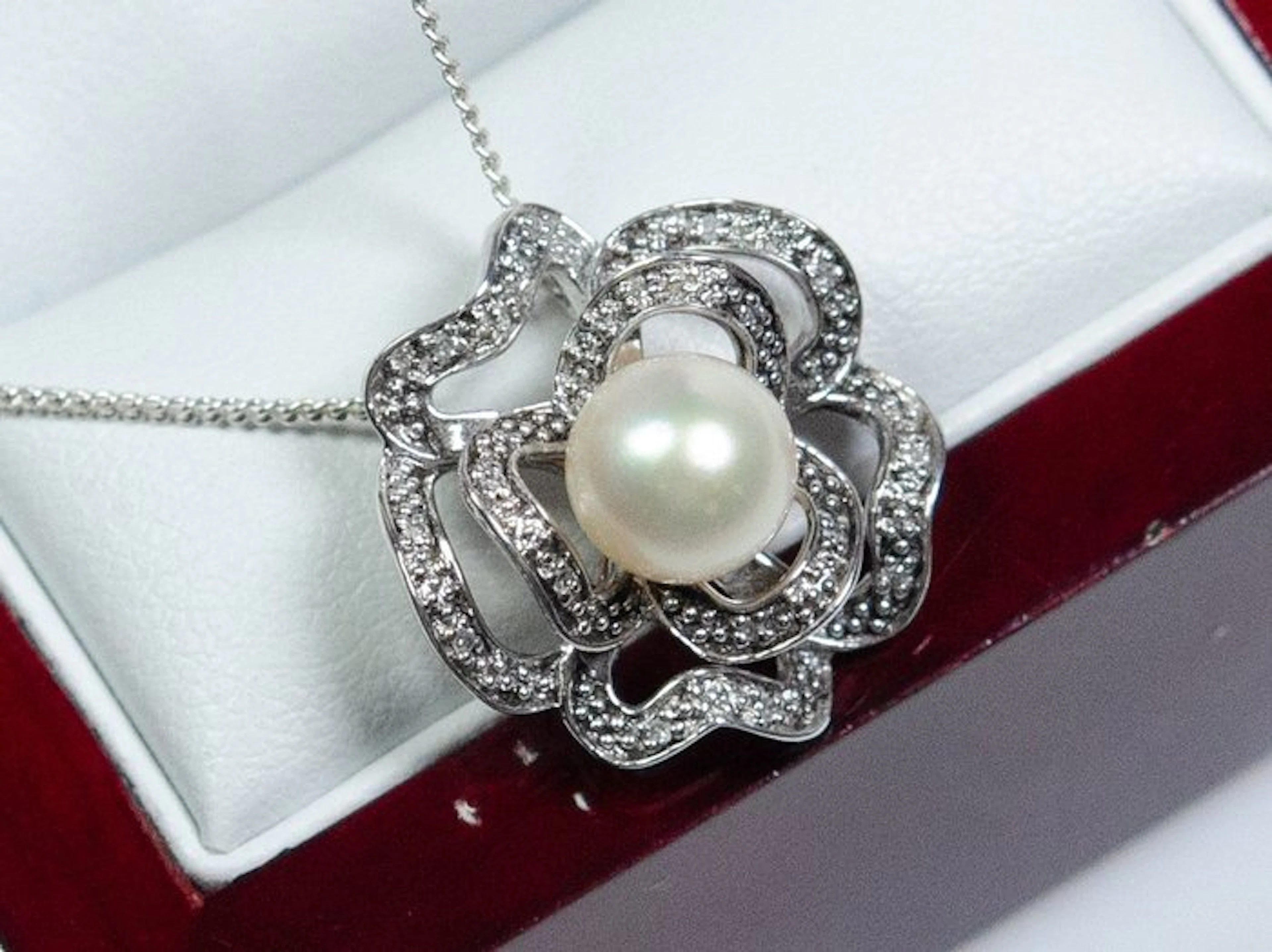 No reserve price - Pendant - 925 silver - Ø 7.5 mm Akoya...