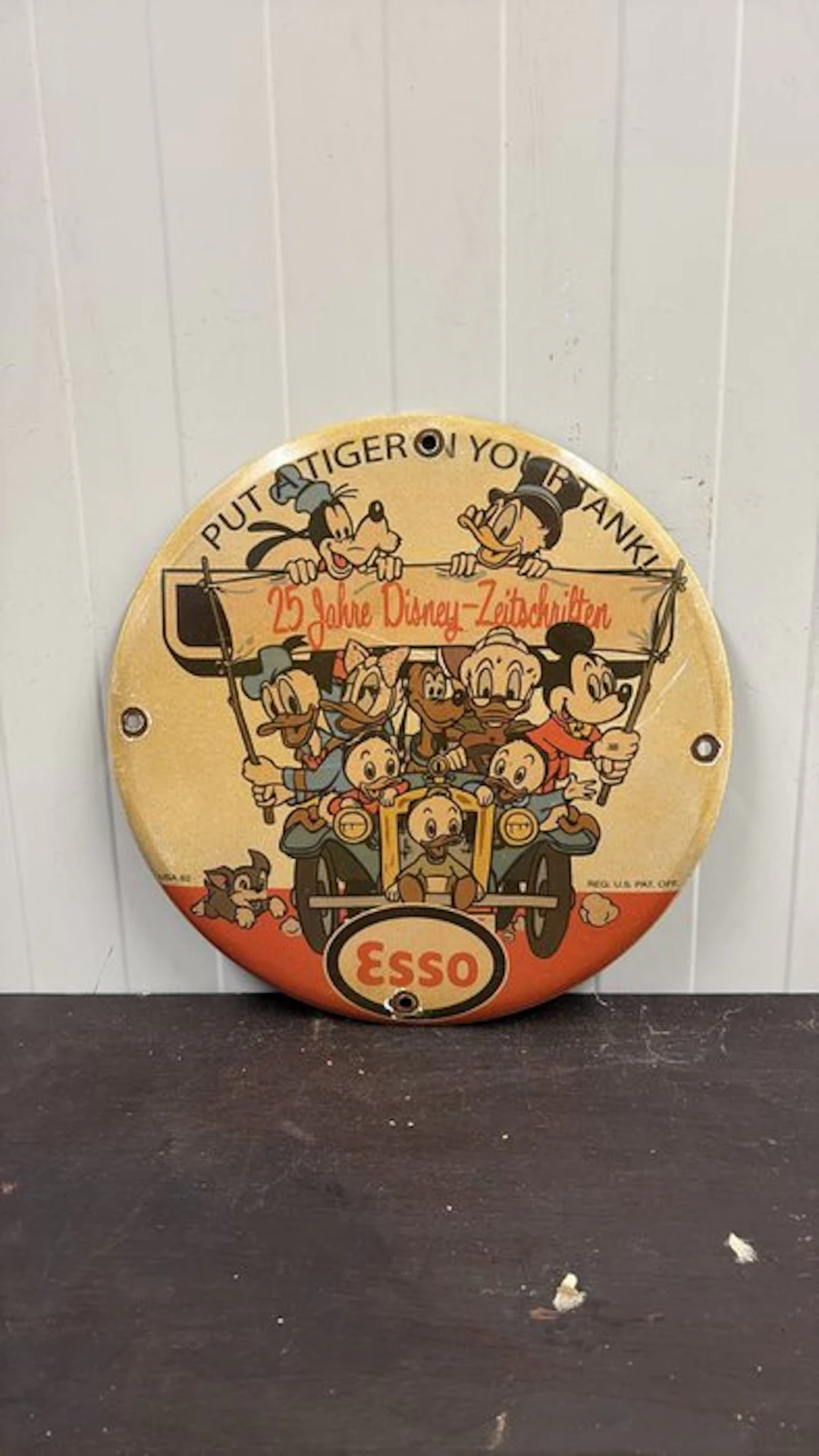 Esso Disney enamel advertising sign – Mickey Mouse
