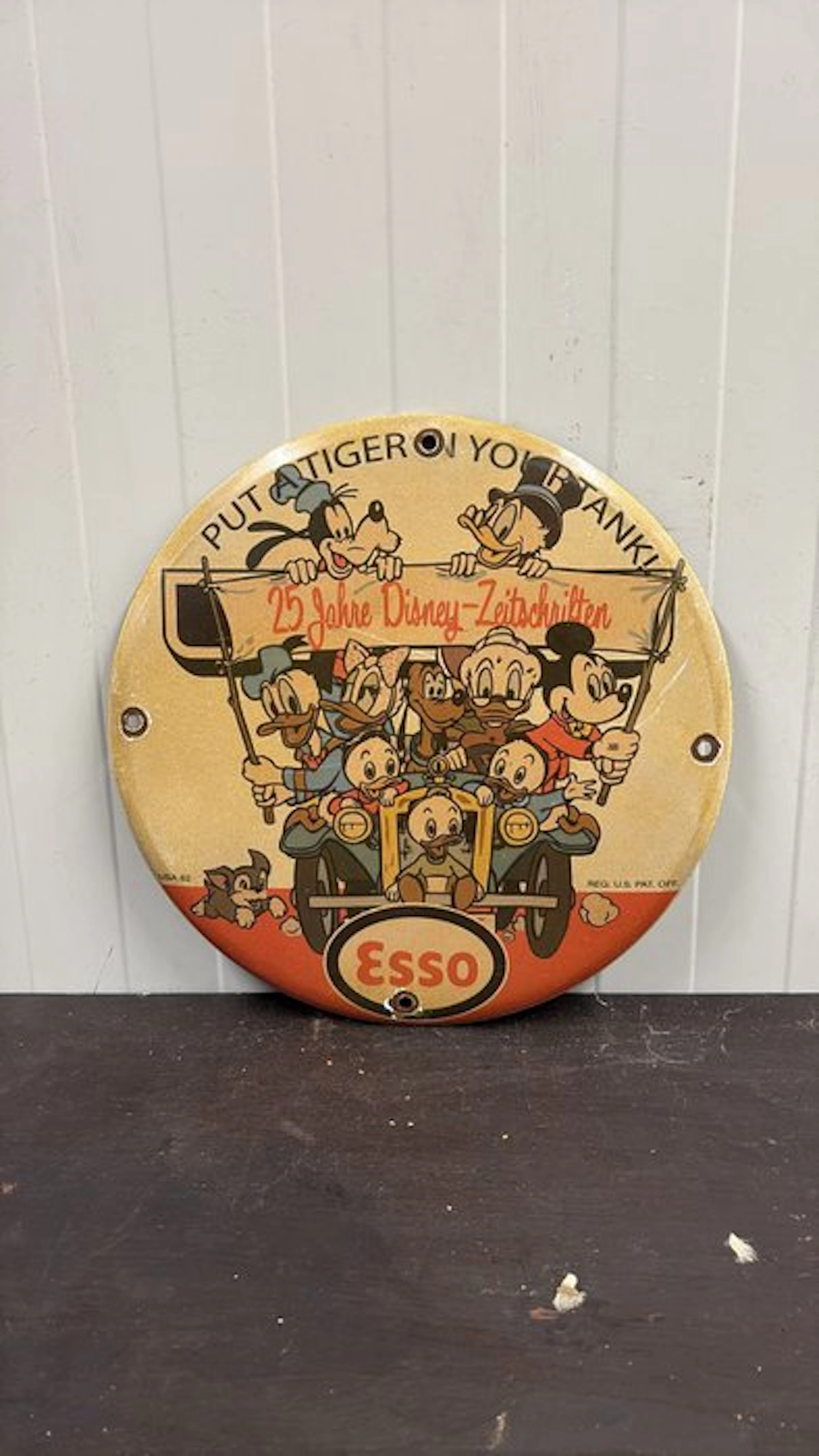 Esso Disney enamel advertising sign – Mickey Mouse