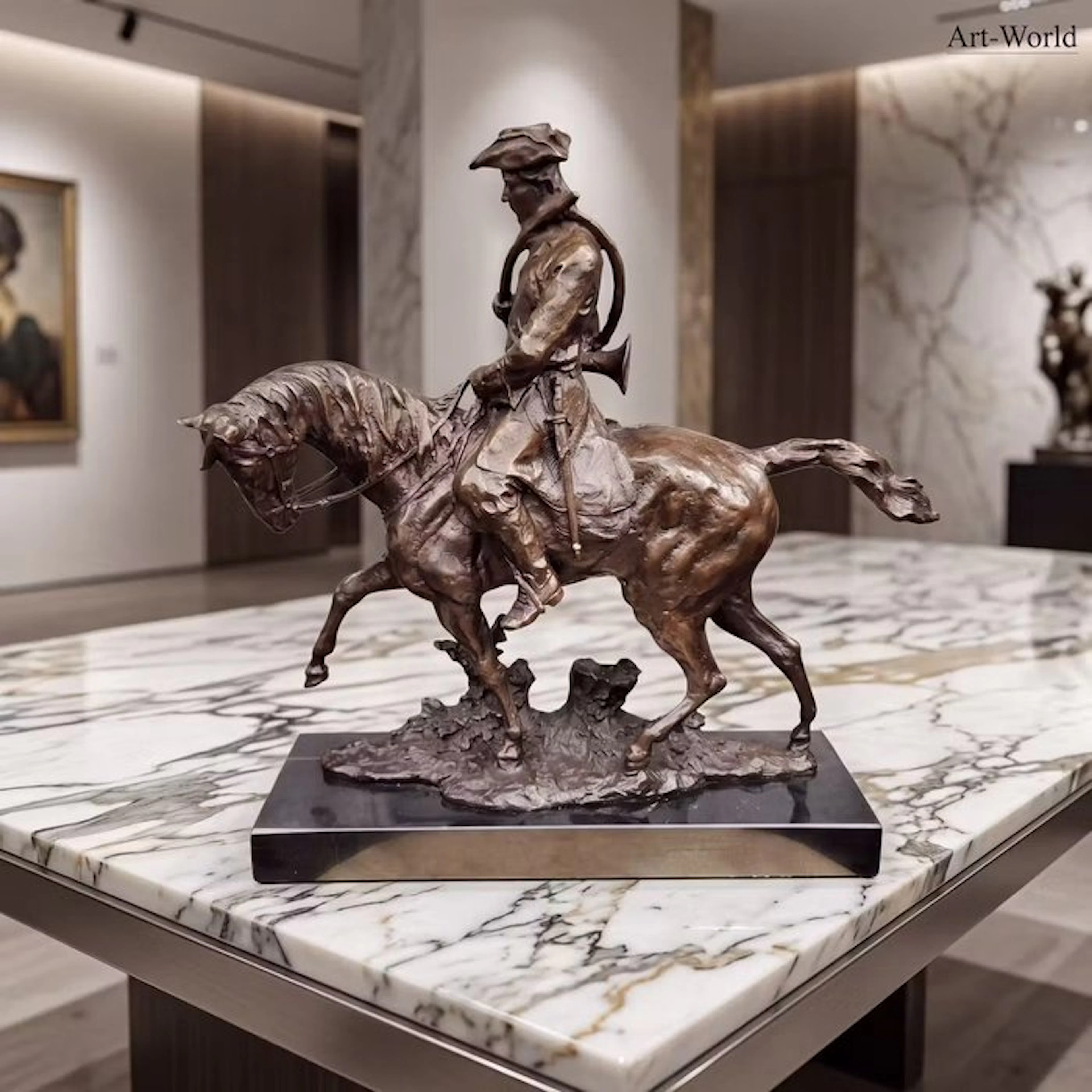 Statue, Exclusief sculptuur van Louis XV rijdend op paard...