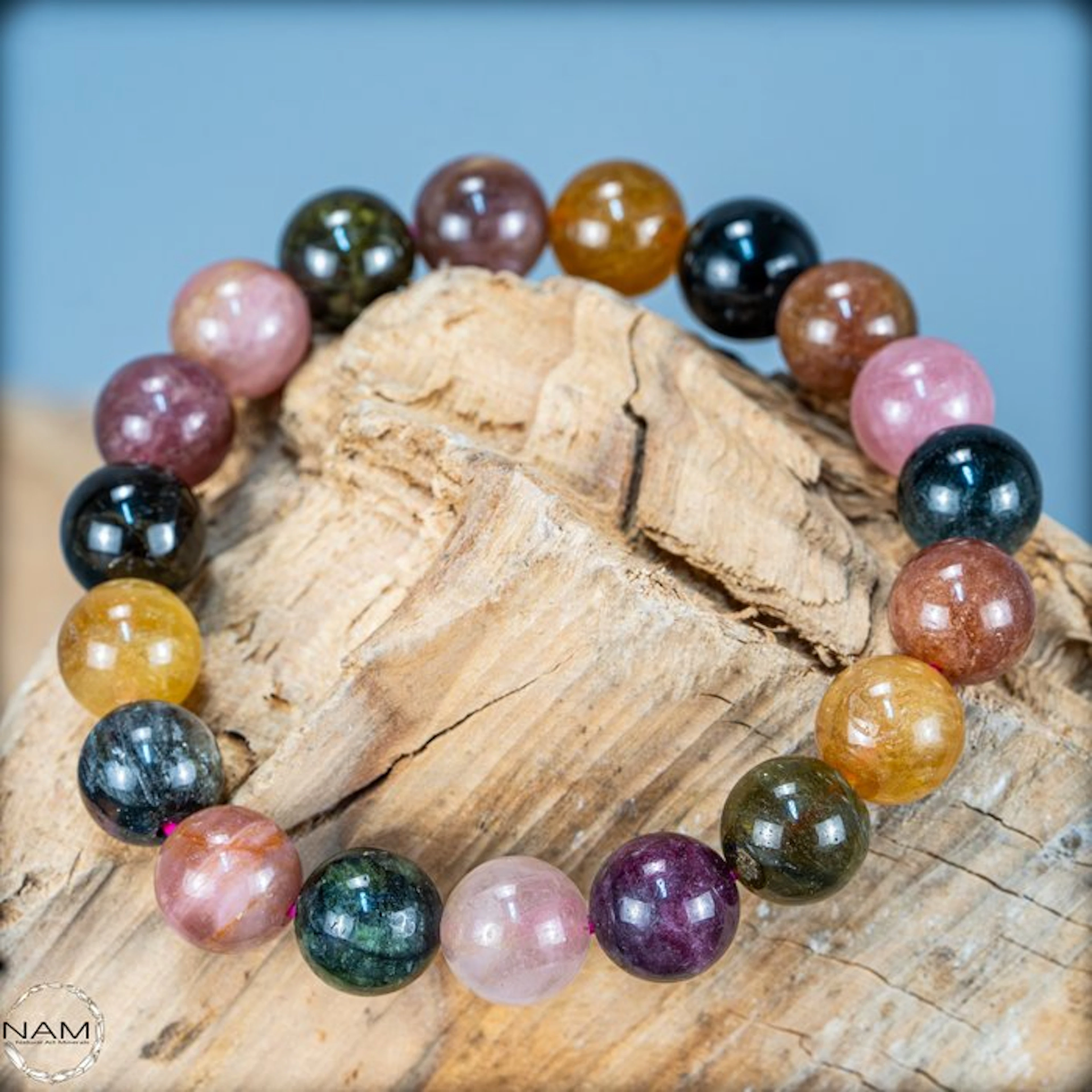 Rare Natural Rainbow Tourmaline Bracelet of the highest...