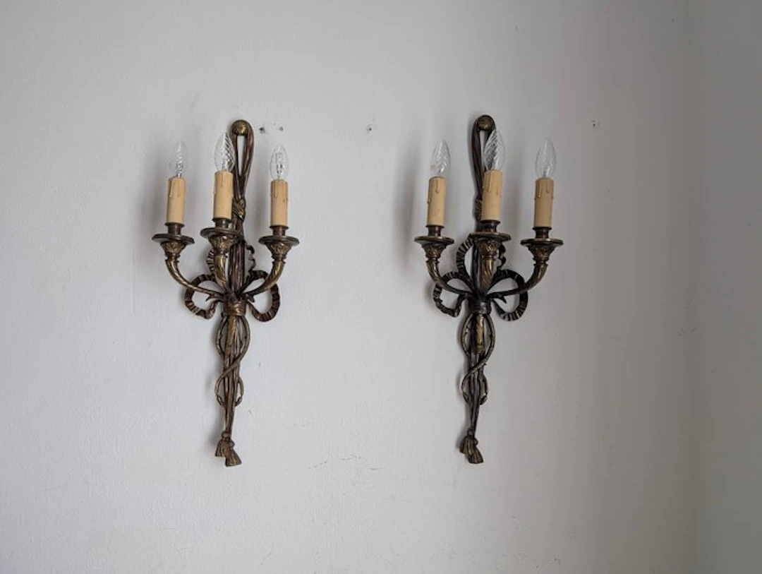 Wall sconce (2) - Bronze - Giants