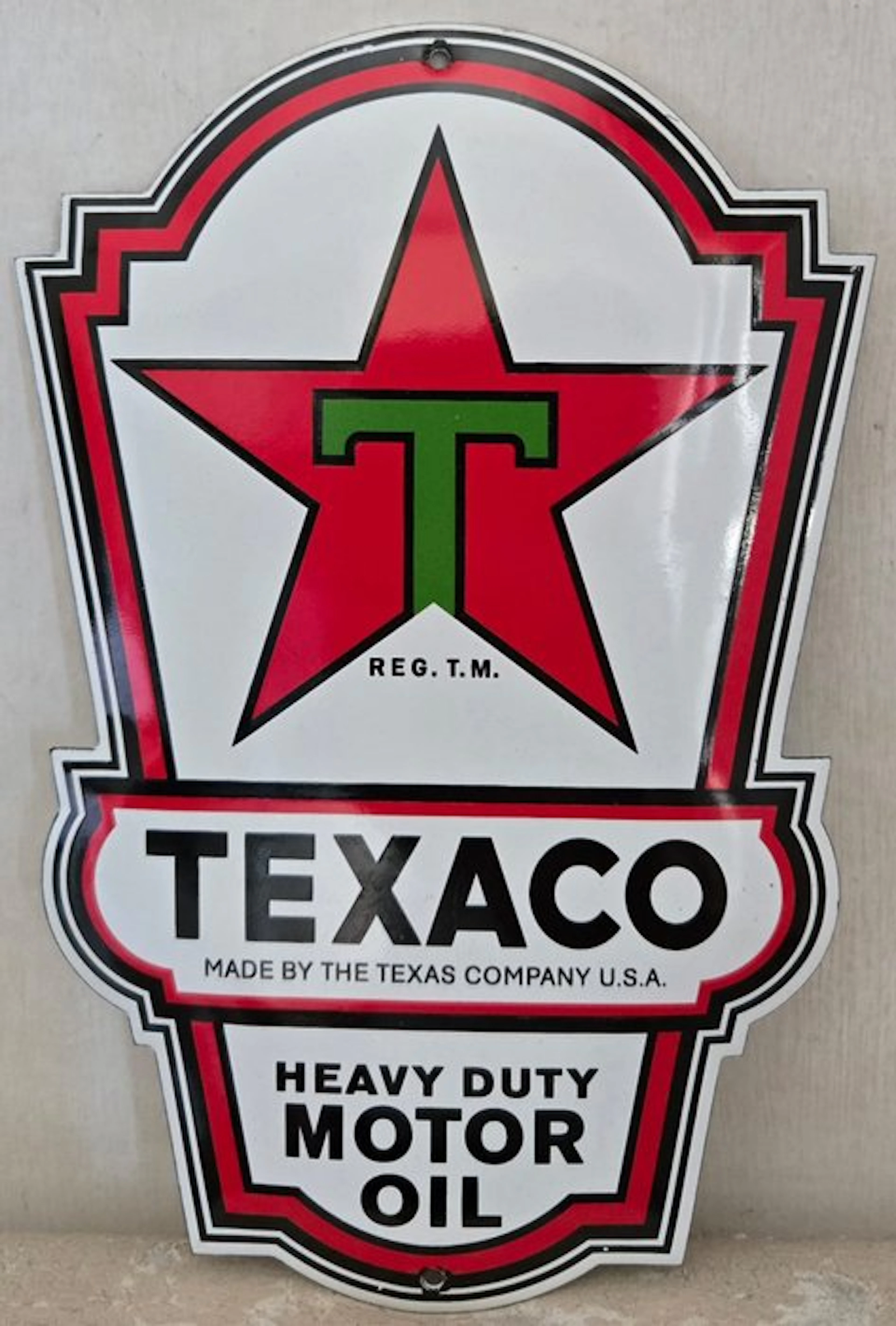 Texaco - Texaco Enamel License Plate - Texaco - Enamel sign - Steel