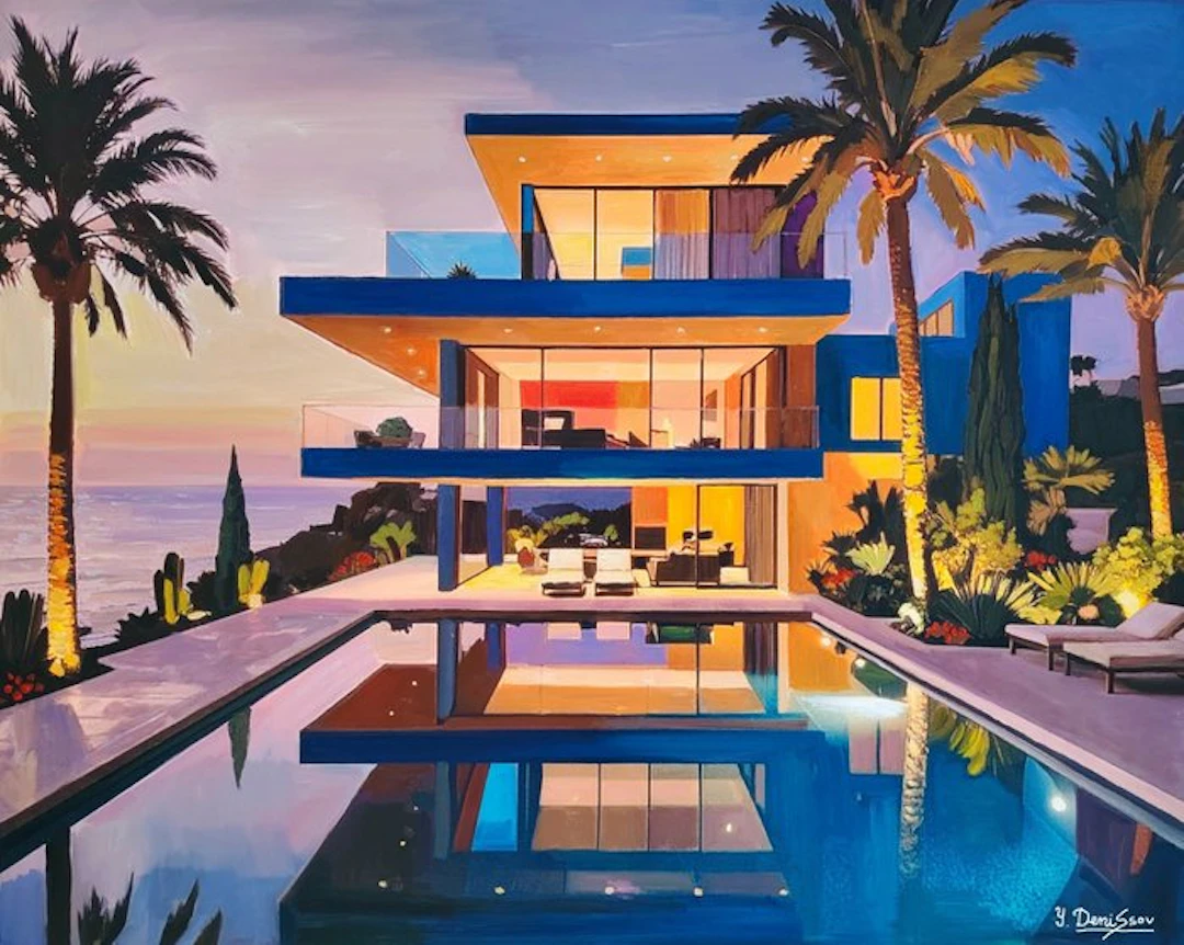Yuri Denissov - Magnifique villa en bord de mer au crépuscule