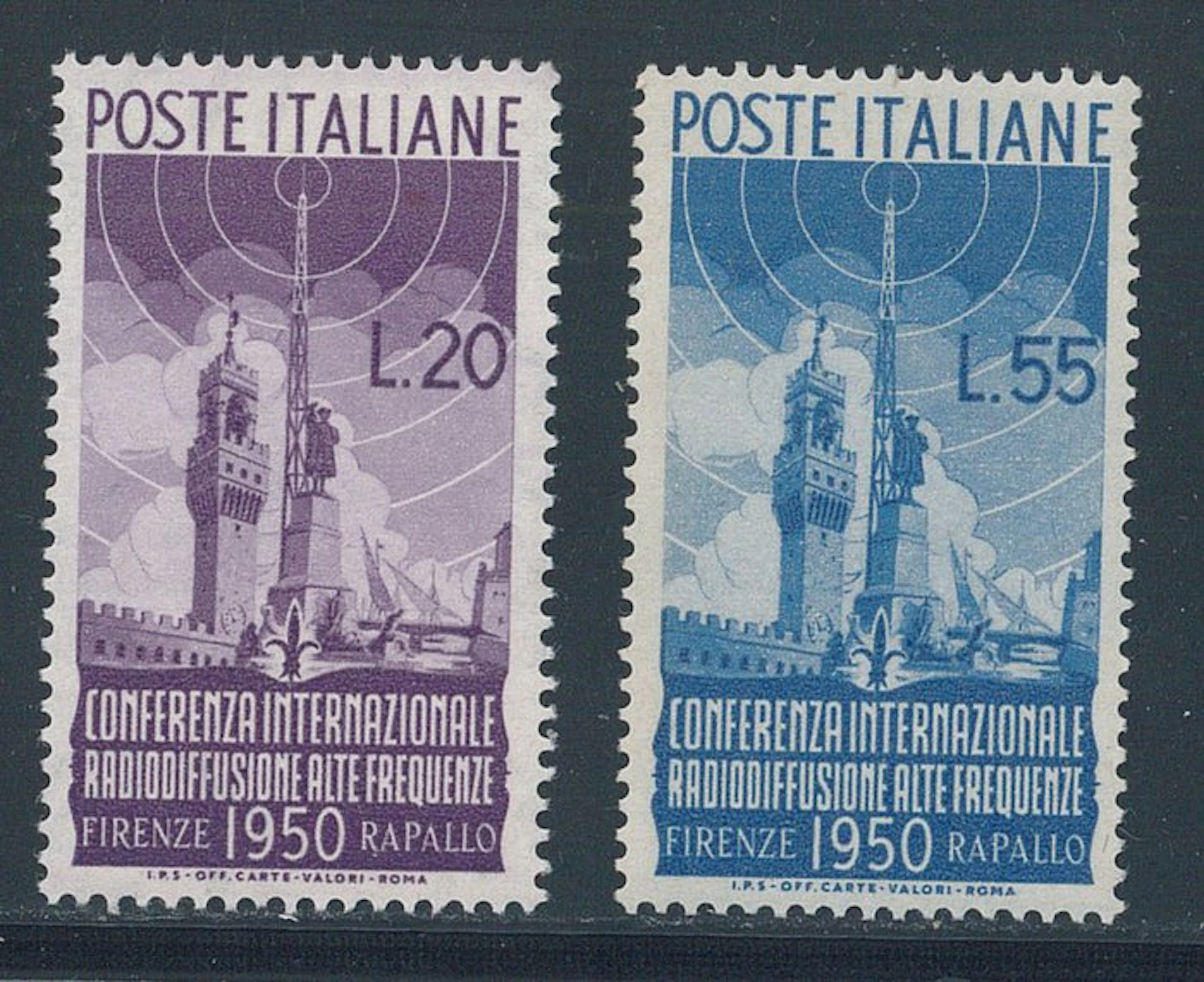 Italian Republic - Broadcasting, complete series no. 623/624. Cilio