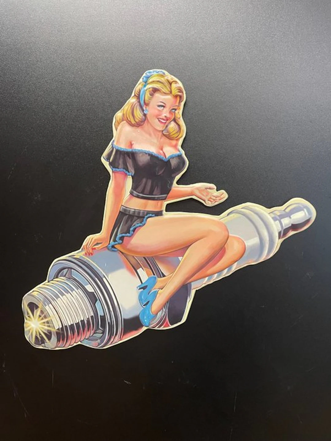 Classic Spark Plug Pin Up Girl - Sign - Tin sign – embossed 'Made in USA'