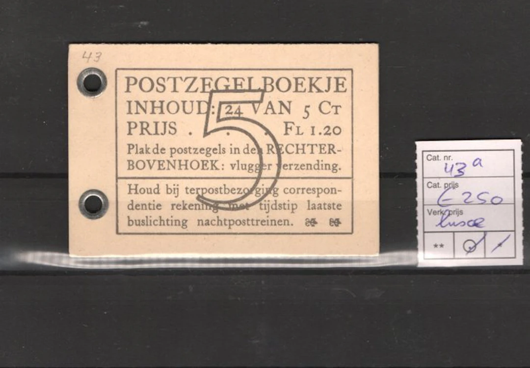Netherlands 1940 - Dutch stamp booklet from 1940 - NVPH PZ43a