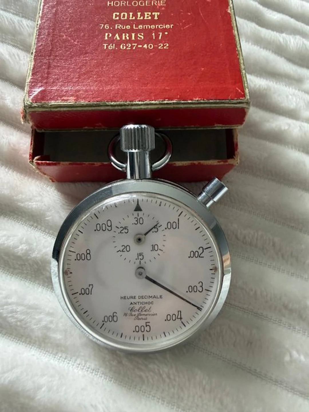 Collet - Heure decimale - Chronomètre mécanique Collet...