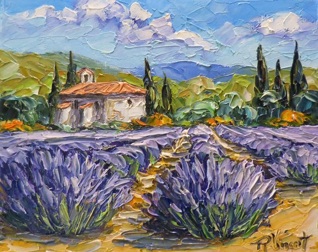 R. Vincent (1954) - Chapelle en Provence cote d'Azur oeuvre de Vincent Rallo