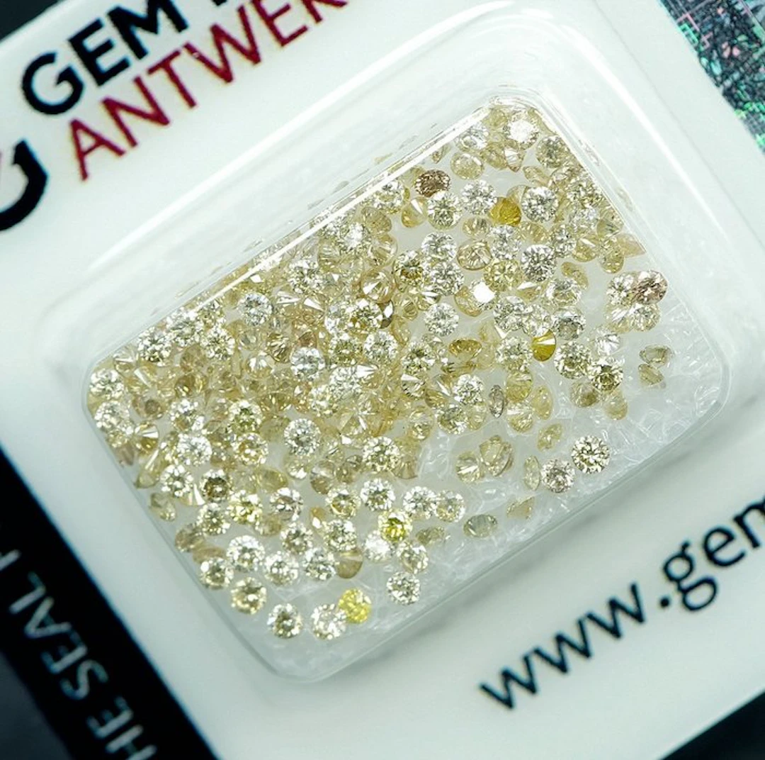 244 pcs Diamond (Natural coloured) - 3.00 ct - Round...