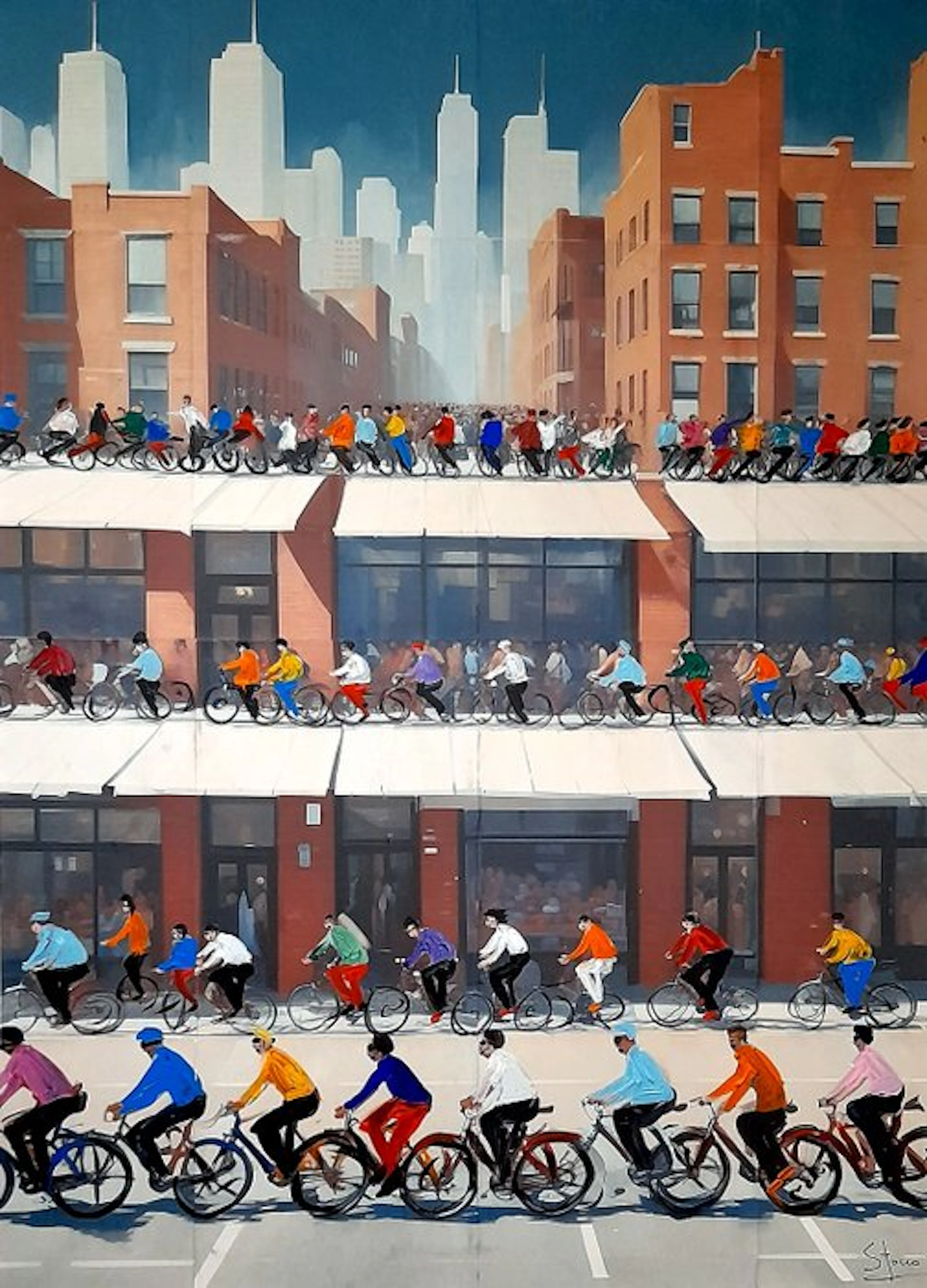 Giorgio Stocco - Cyclists 36- opera unica