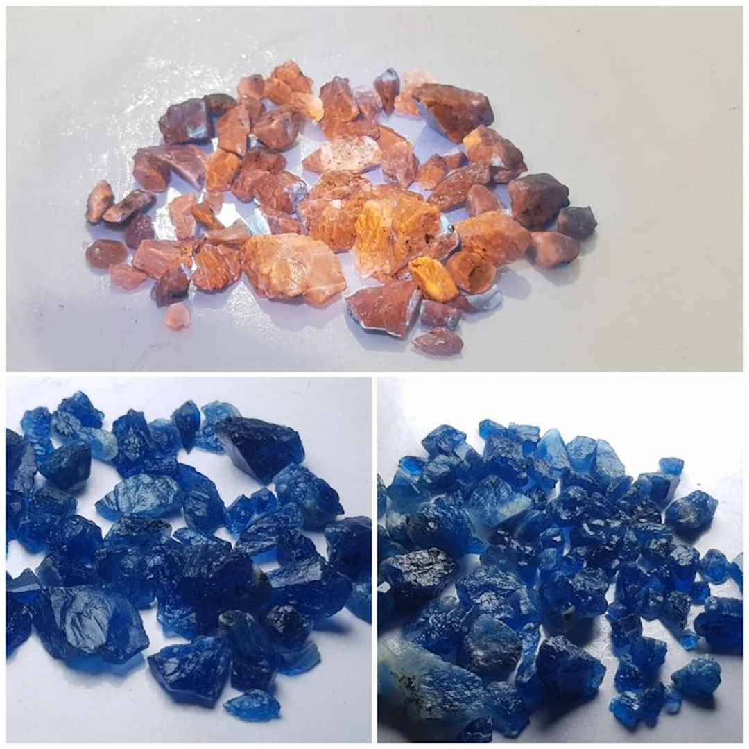 Top Quality Florescent rare Afghanite under UV Light Rough- 35 g