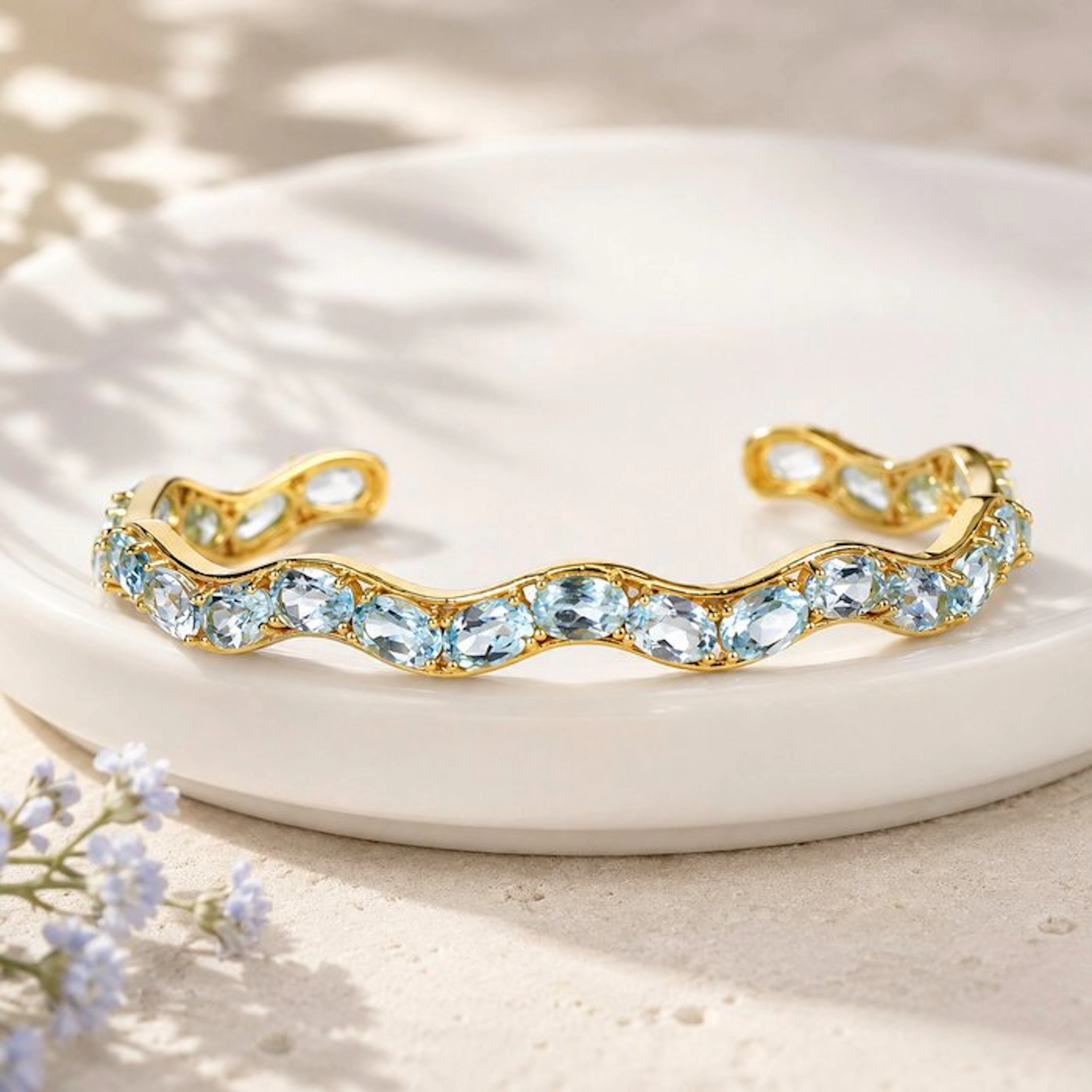 No reserve price - Bracelet Silver - Topaz - Certified
