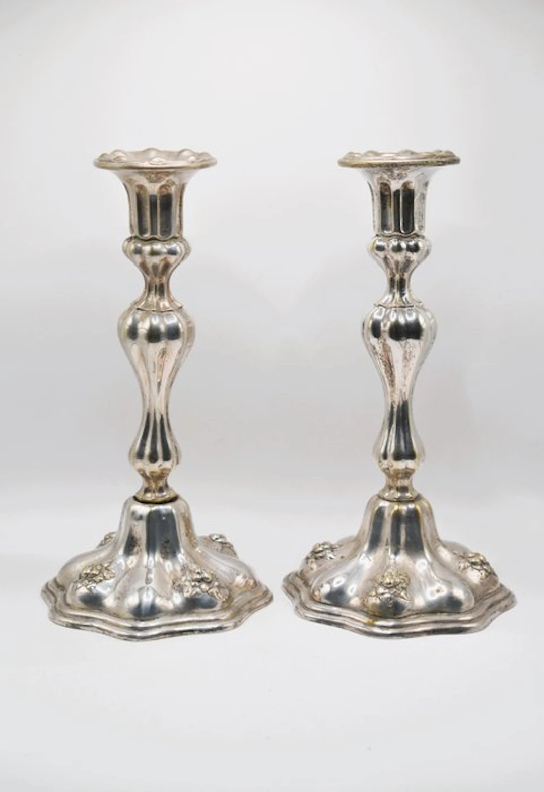 Candlestick (2) - Silverplated - Victorian candlesticks