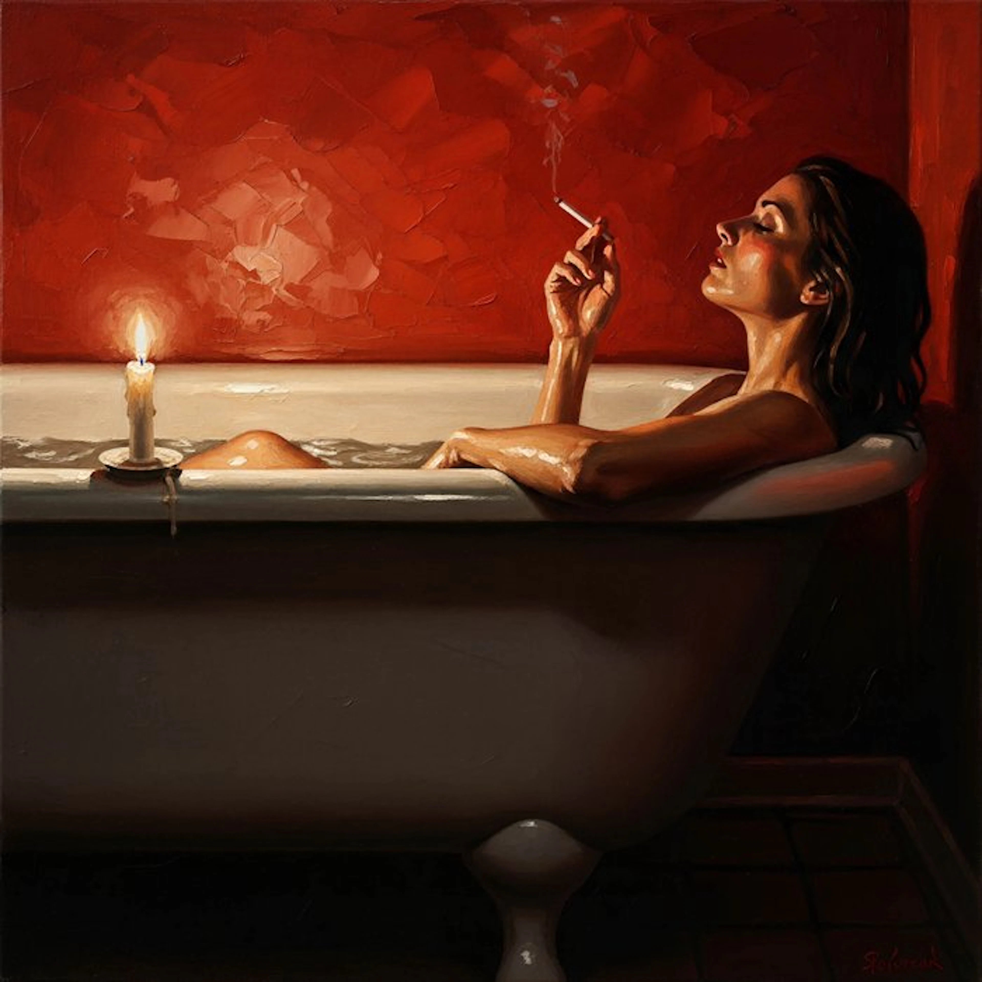 Le Yack - Silence & Smoke in Red - Hand signed