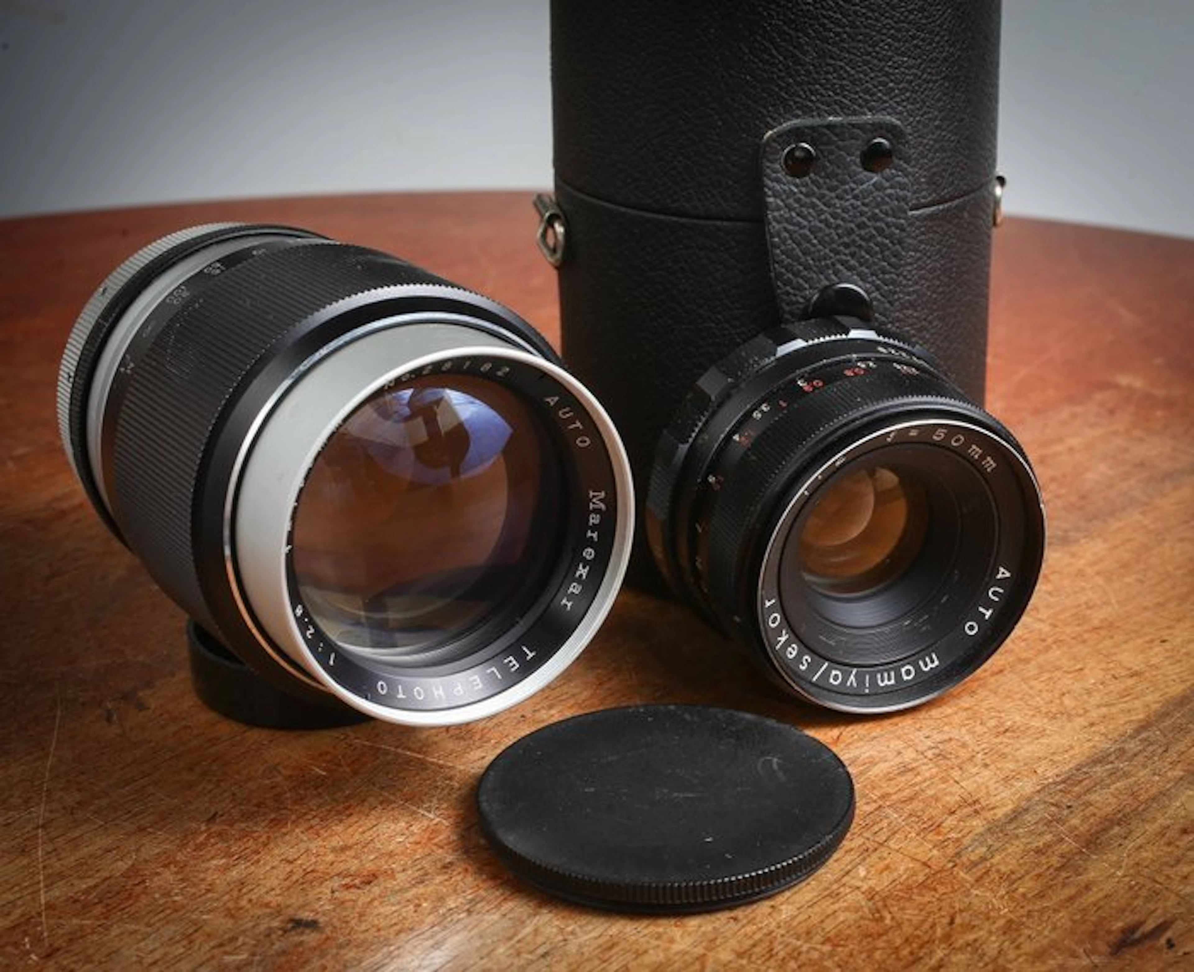 Mamiya, Marexar 135 mm 2,8 et Mamiya 50 mm 2 m pour 42 à vis Telelens