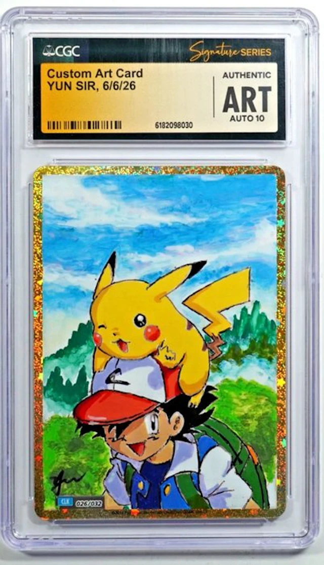 Pokémon - 1 Graded card - Pikachu Hand Sketch Custom Art...