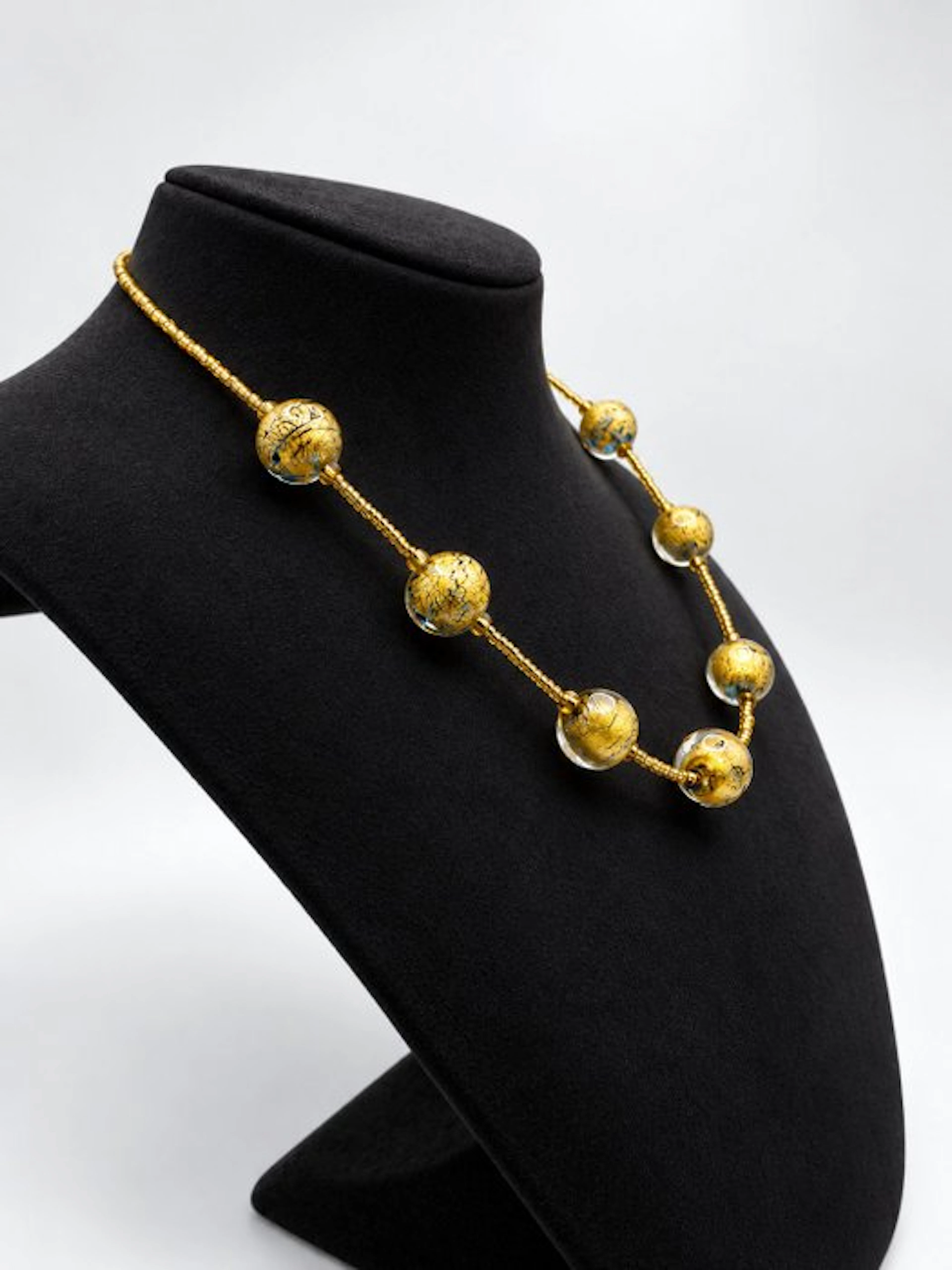 24 kt. - Murano glass, Yellow gold - Necklace - submerged gold leaf