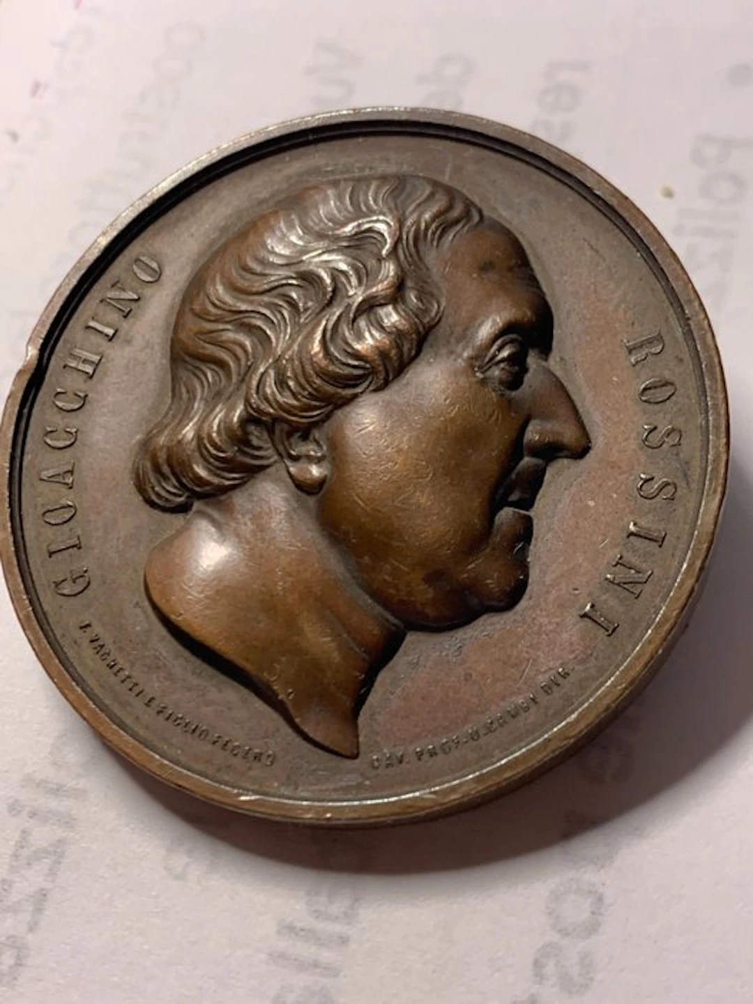 Art medal - GIOACCHINO ROSSINI • AL RIGENERATORE DELLA MUSICA NEL SECOLO XIX