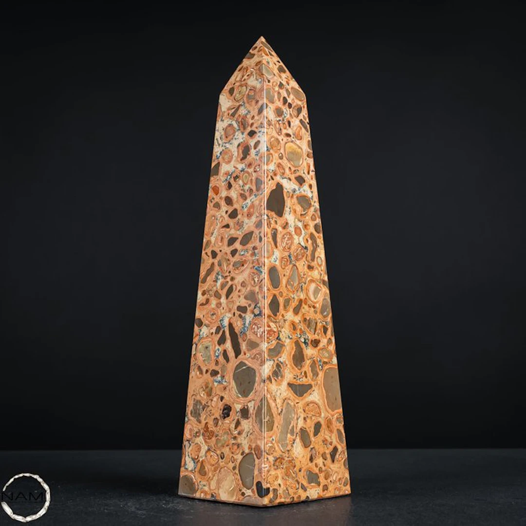 Natural Leopard Jasper Obelisk- 804.15 g