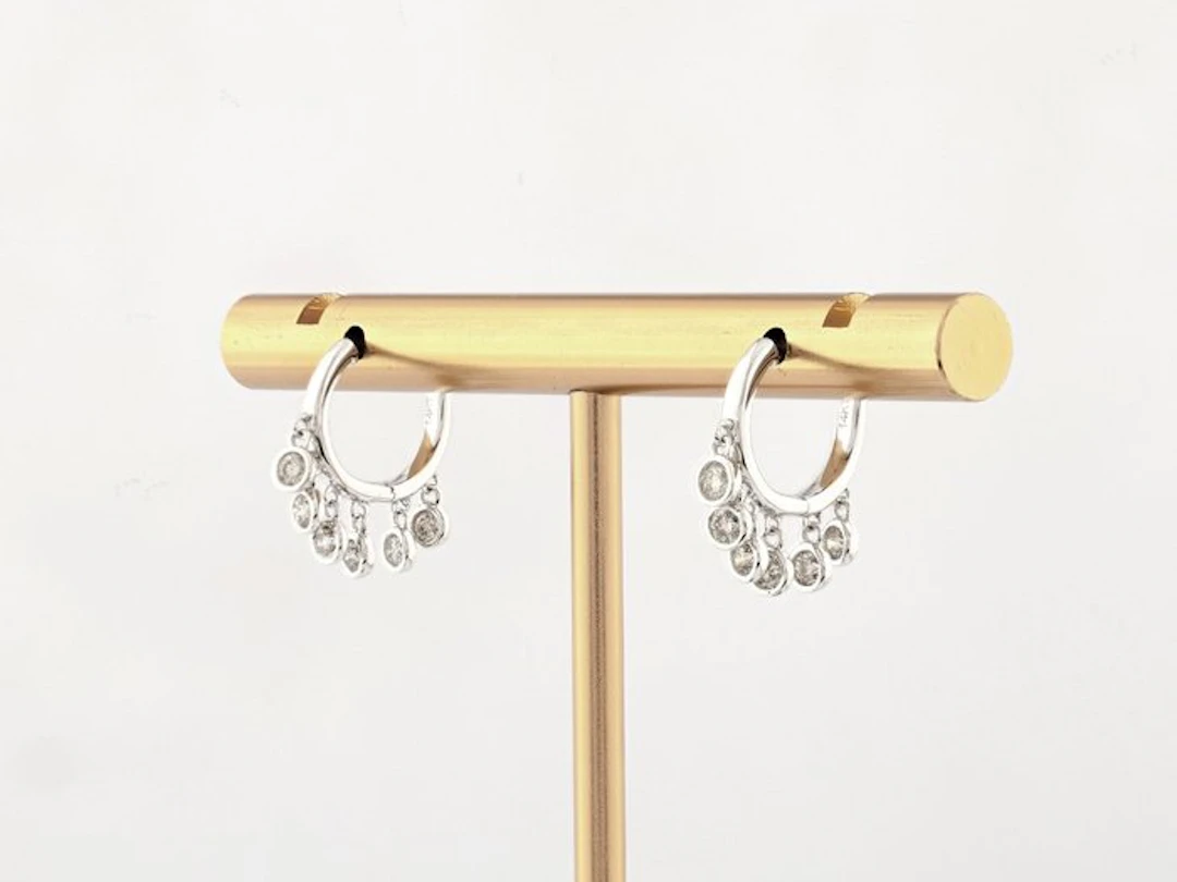 Earrings - 14 kt. White gold - 0.35ct. tw. Diamond (Natural)