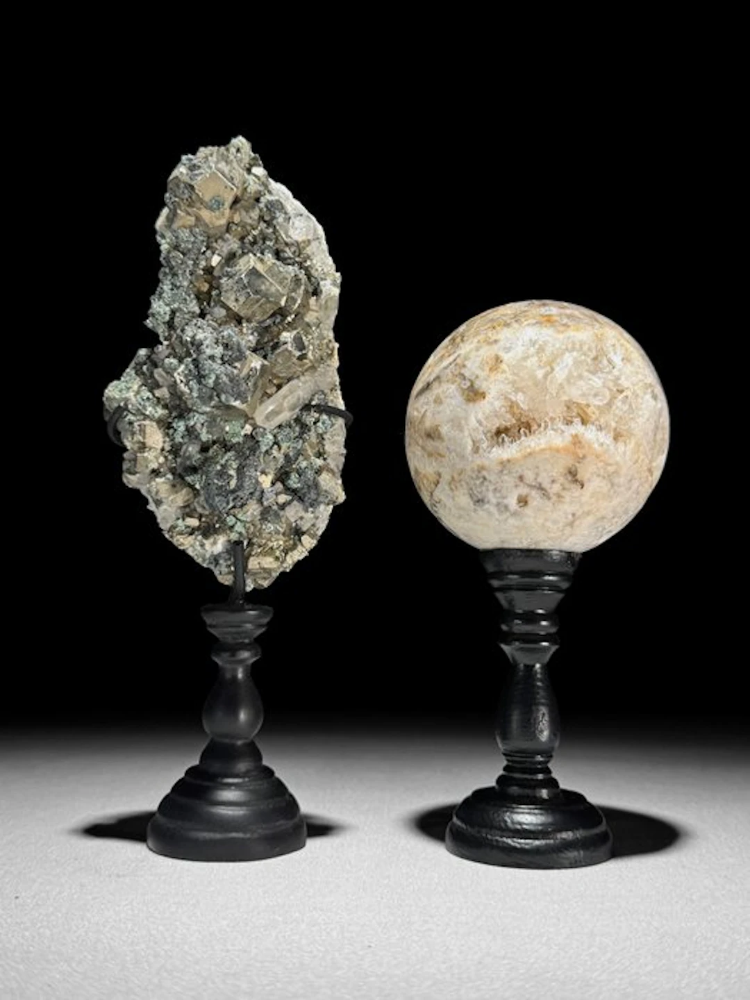NO RESERVE PRICE - Beautiful Pair of Pyrite & Crystal...
