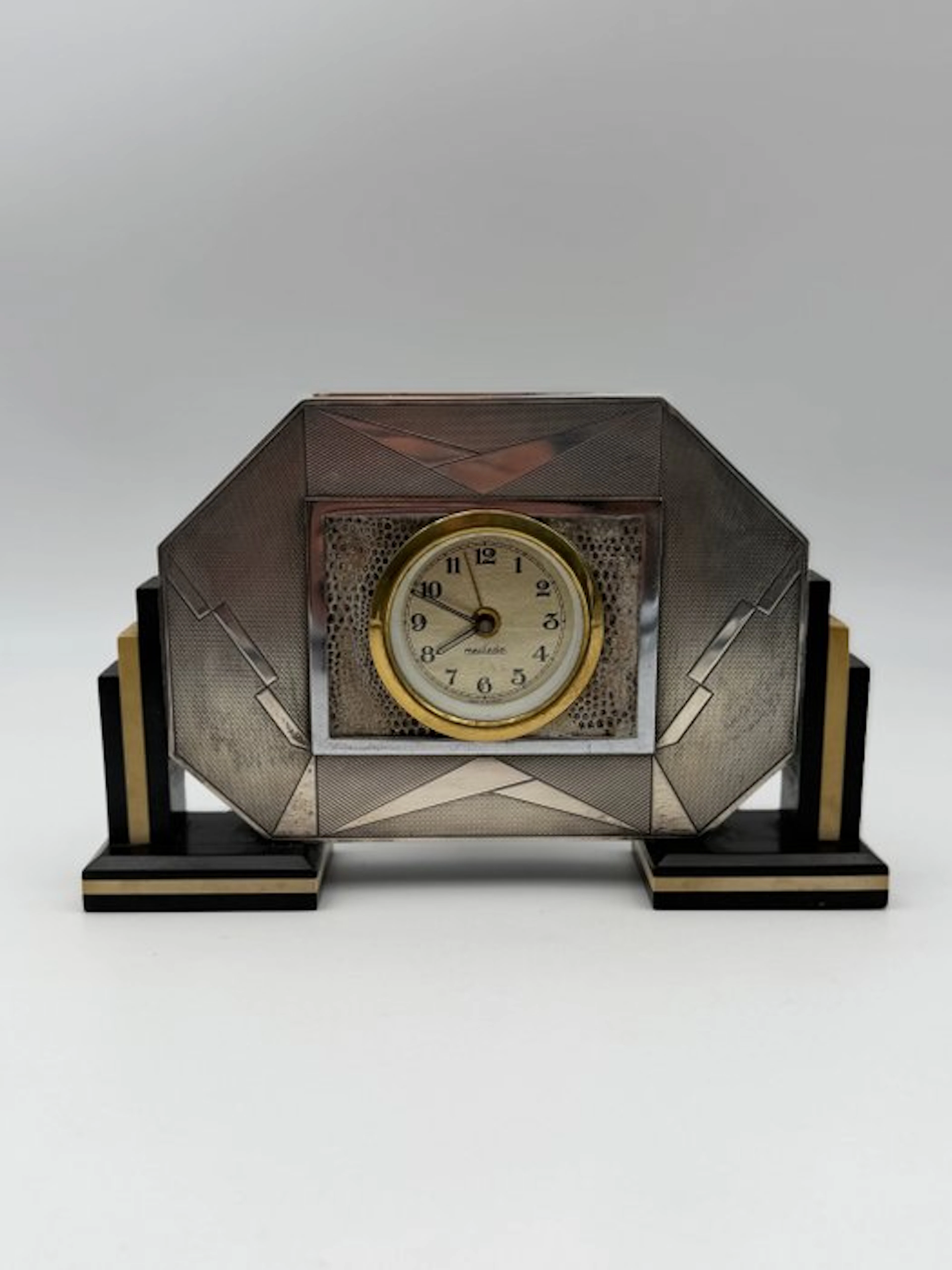 Table clock - mercedes - Wood, Silverplated - 1960-1970
