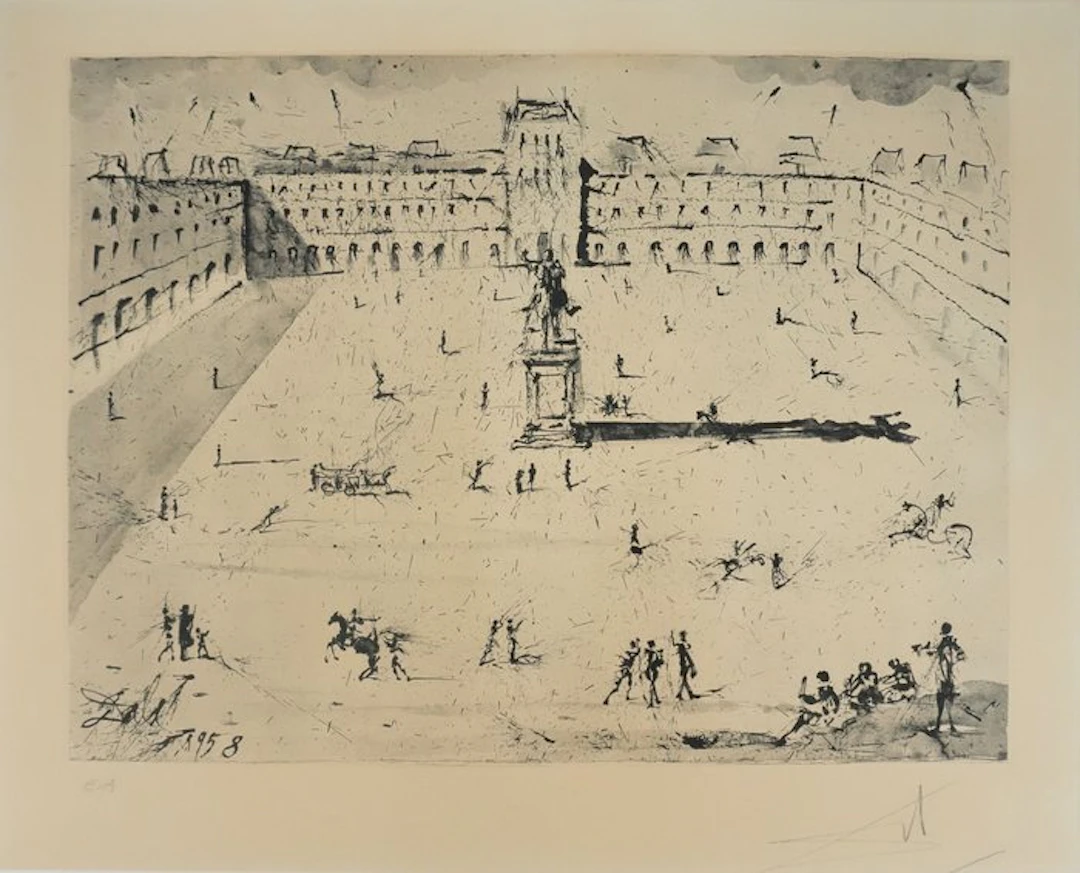 Salvador Dali (1904-1989) - La grande place des Vosges